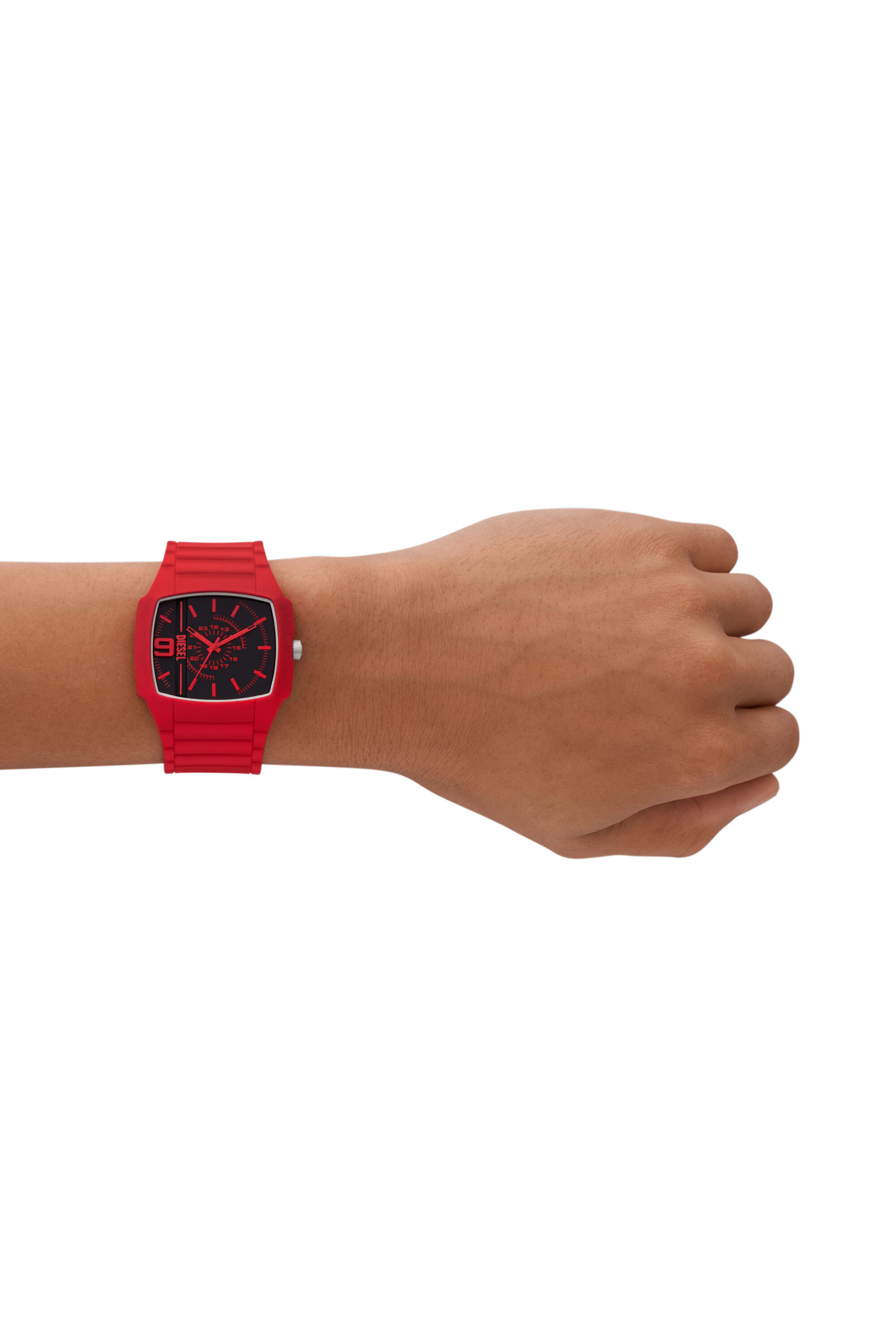 Diesel - DZ2165, Male's Cliffhanger 2.0 Red Silicone Watch in Red/Black - 4