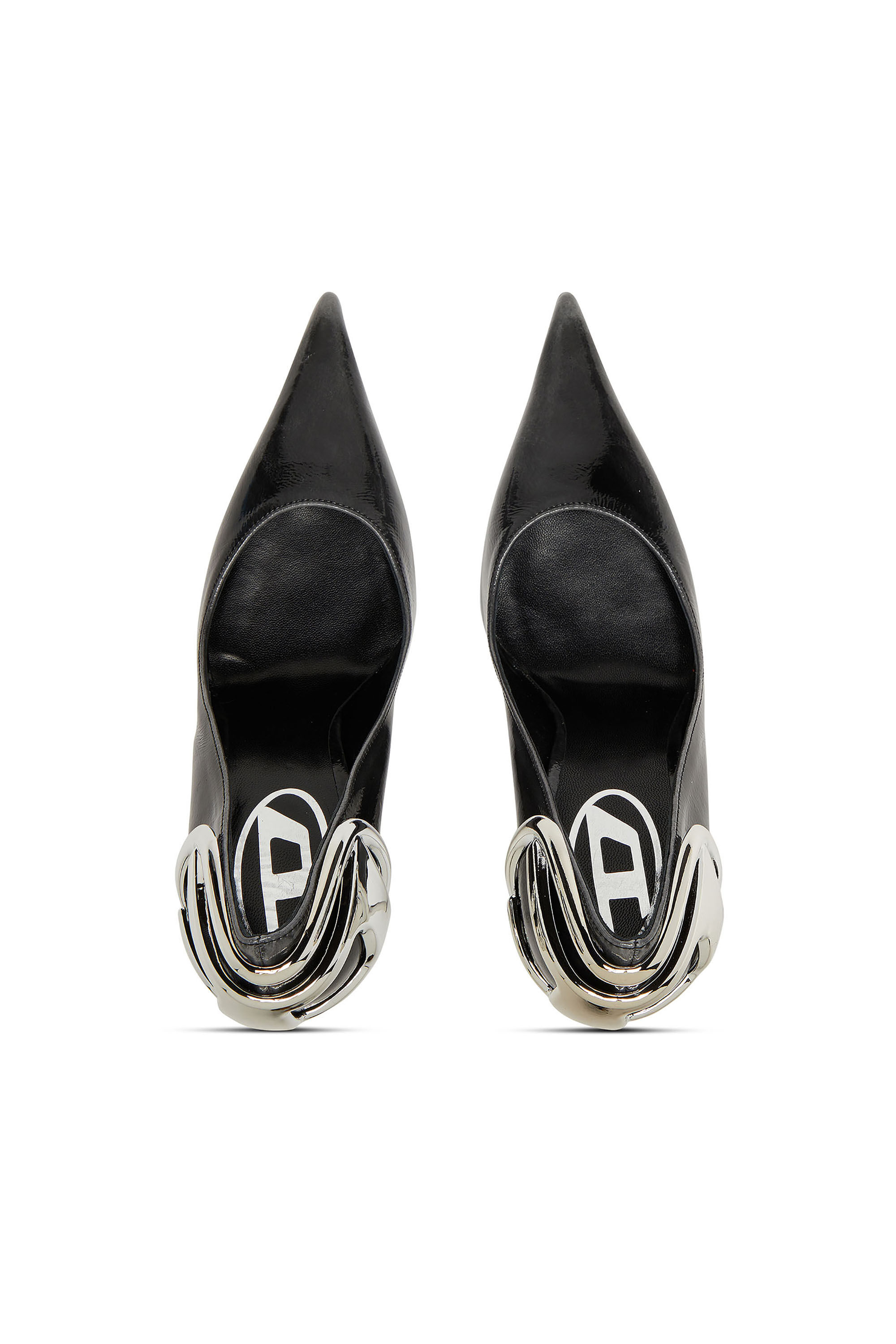 Diesel - D-TEN&HALF P, D-Ten&Half-Escarpins en cuir verni effet pull-up Femme in Noir - 4