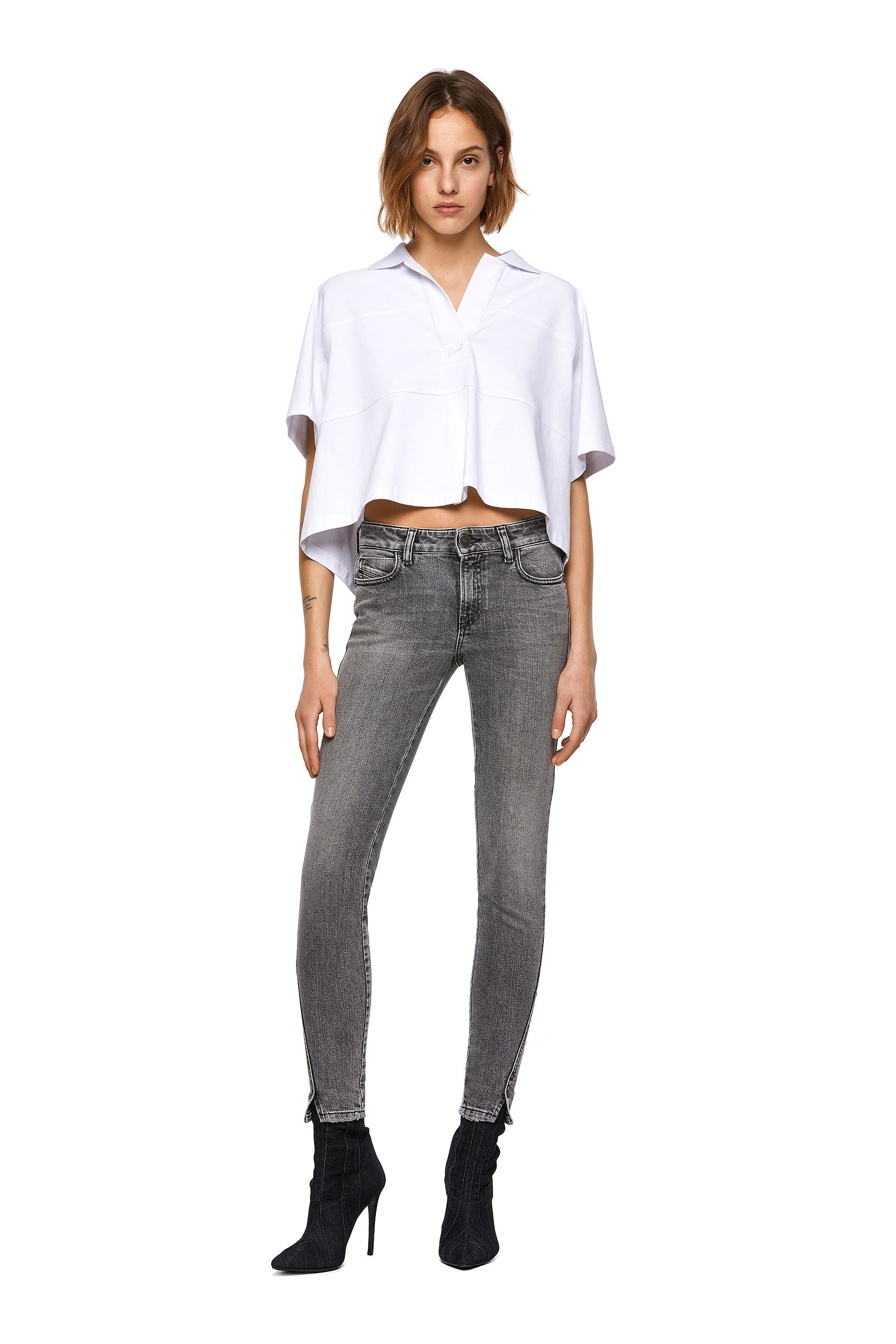 Diesel - D-Jevel 09A72 Slim Jeans, Gris Clair - Image 6