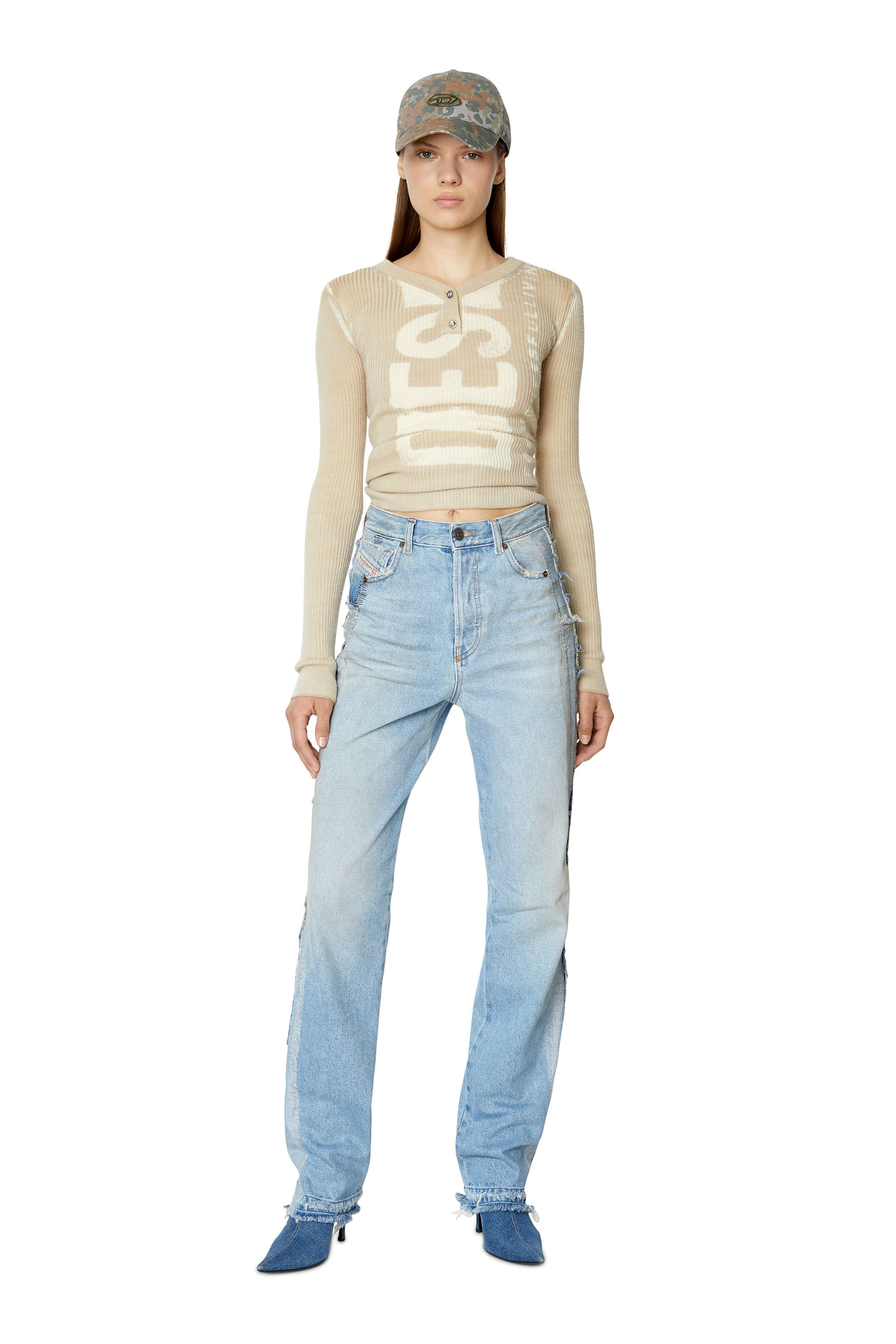 Diesel - 1956 D-Tulip 09E24 Straight Jeans, Medium Blue - Image 1