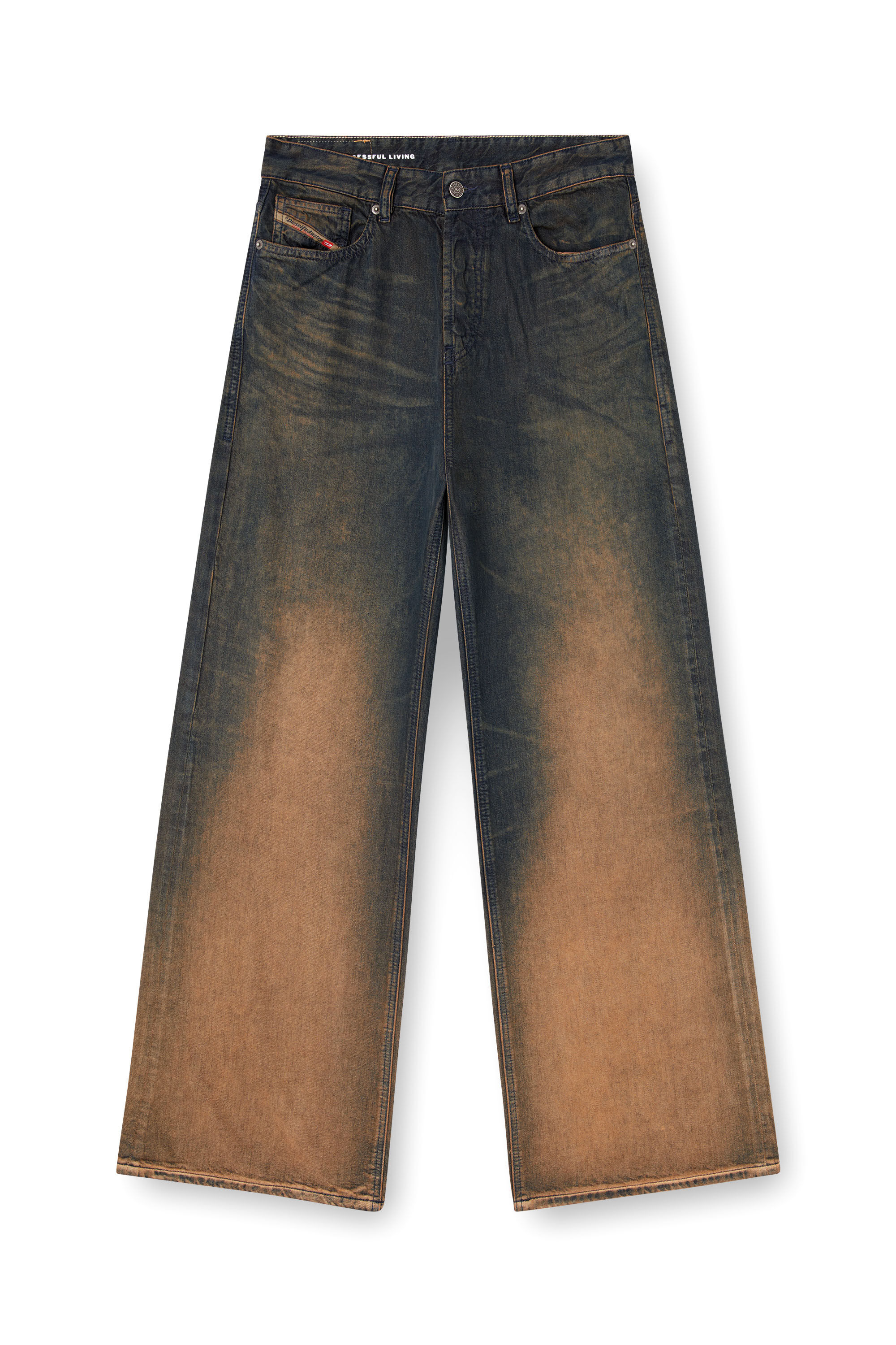 Diesel - Female's Relaxed Jeans 1996 D-Sire 068TF, Blue/Brown - 2