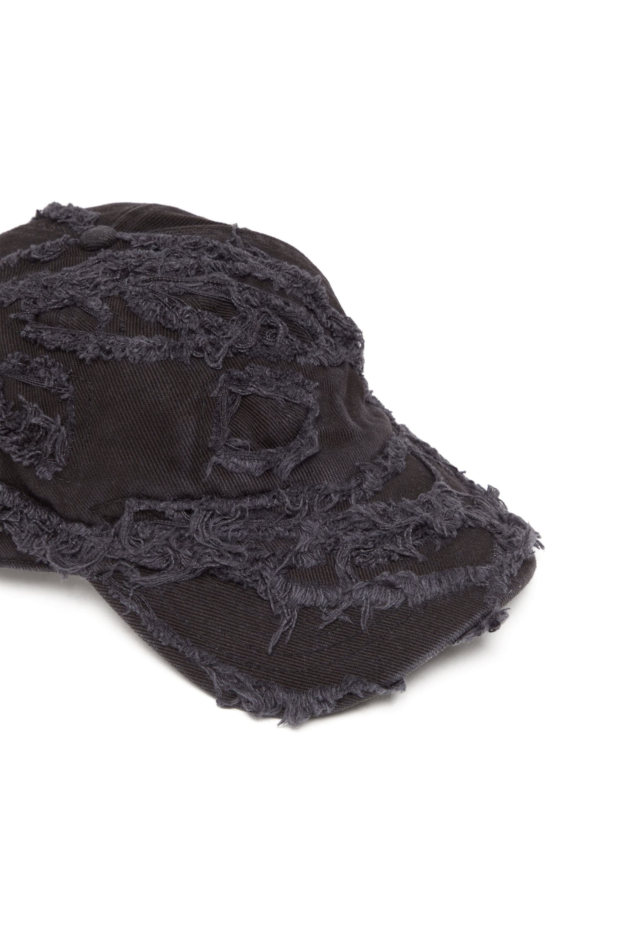 Diesel - C-OBIS, Male's Baseball cap with frayed oval D logo in Black - 3