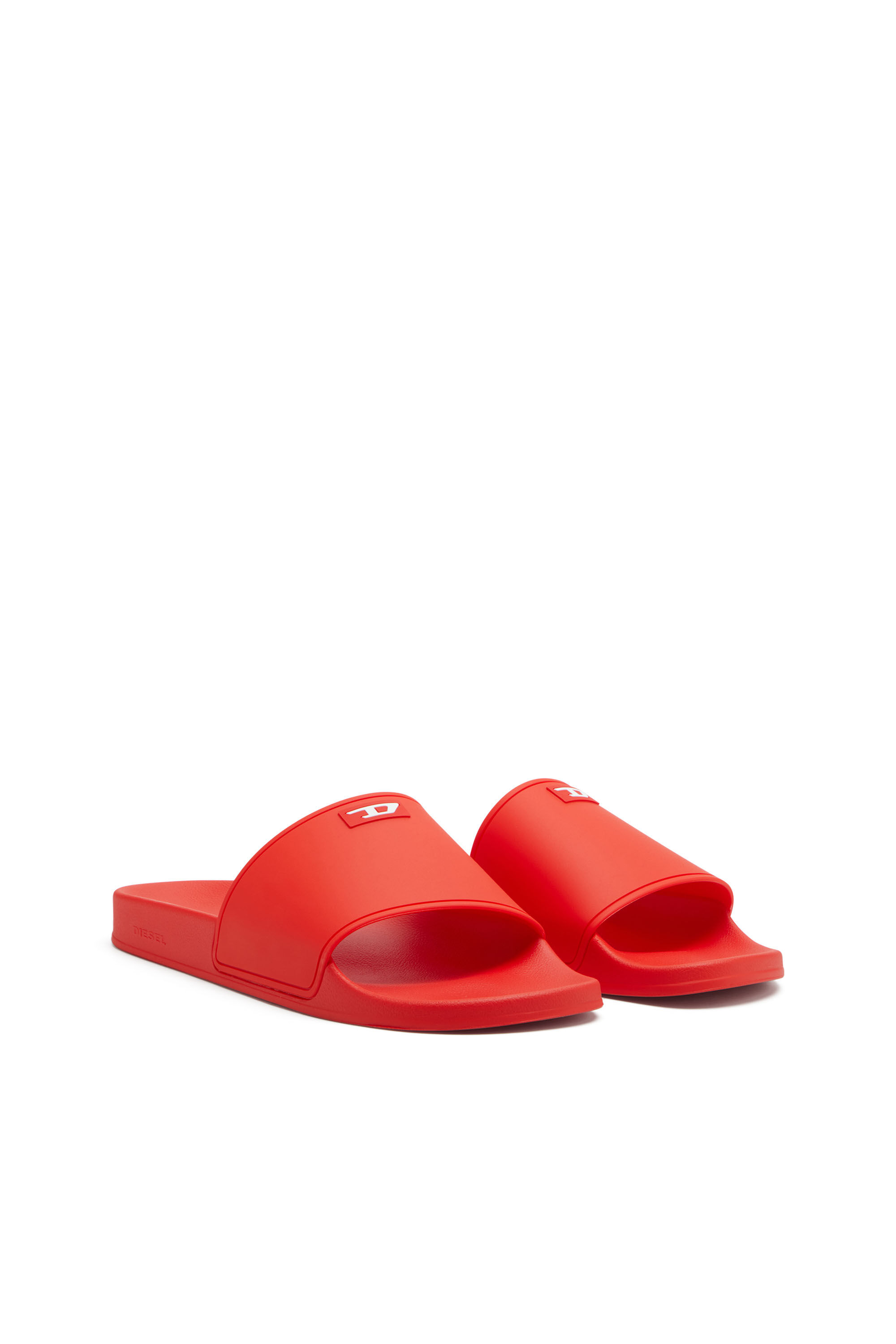 Diesel - SA-SWIM, Sa-Swim-Claquettes de piscine en caoutchouc avec logo D Homme in Rouge - 2