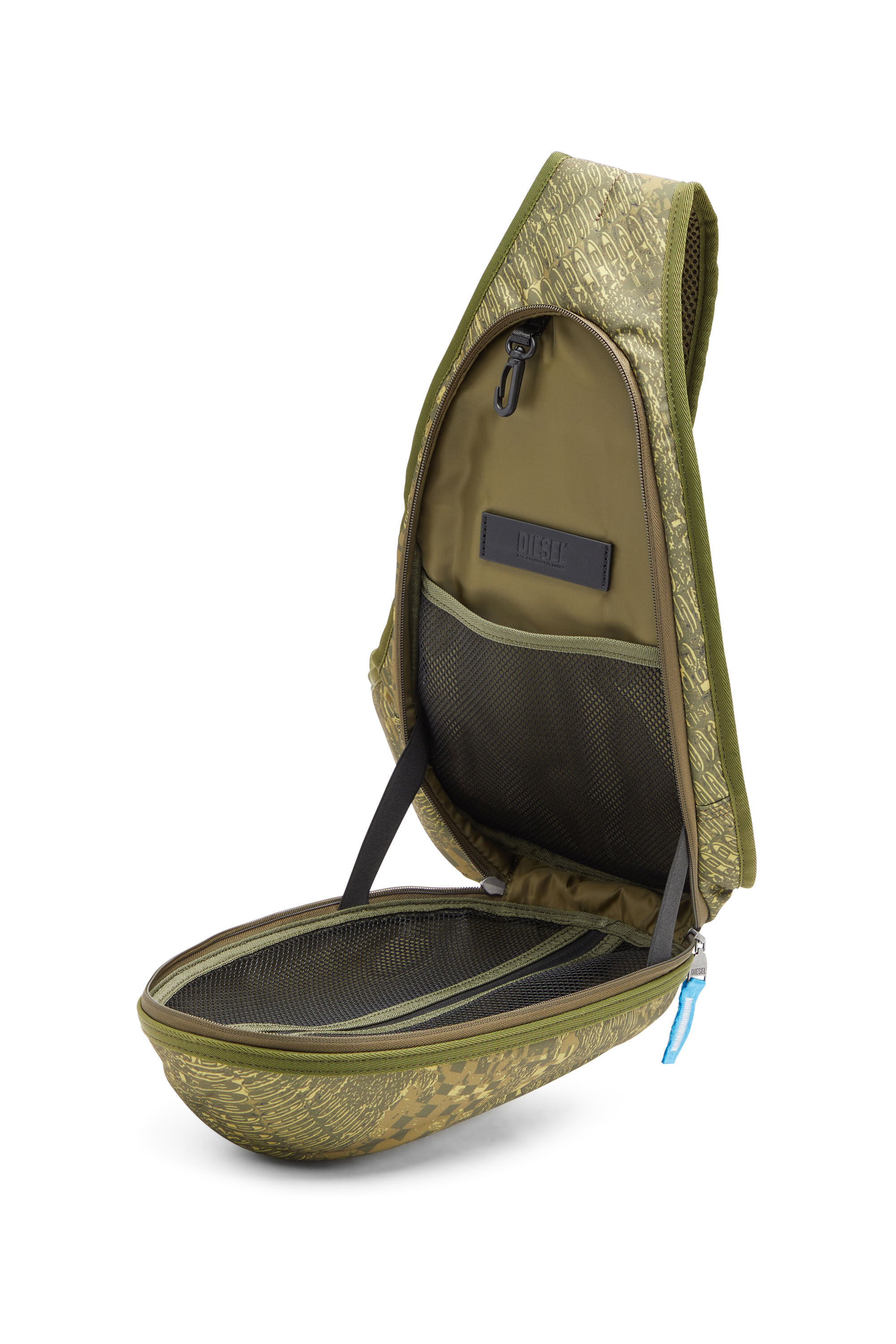 1DR POD SLING BAG Man Rigid sling backpack with camo print Diesel