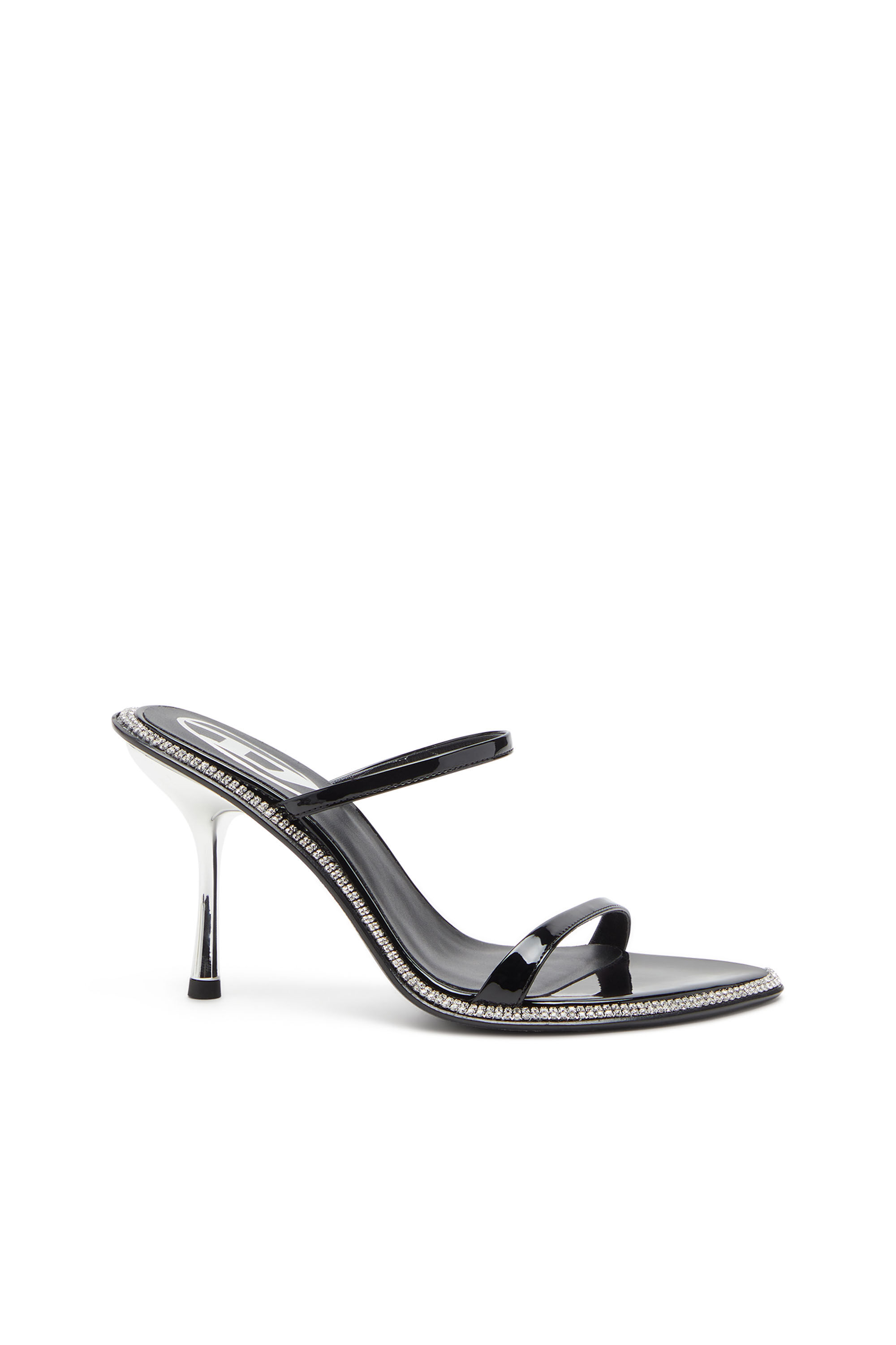 Diesel - D-HAVANNA SDL, Female's D-Havanna-Strappy patent mules with crystals in Black - 1
