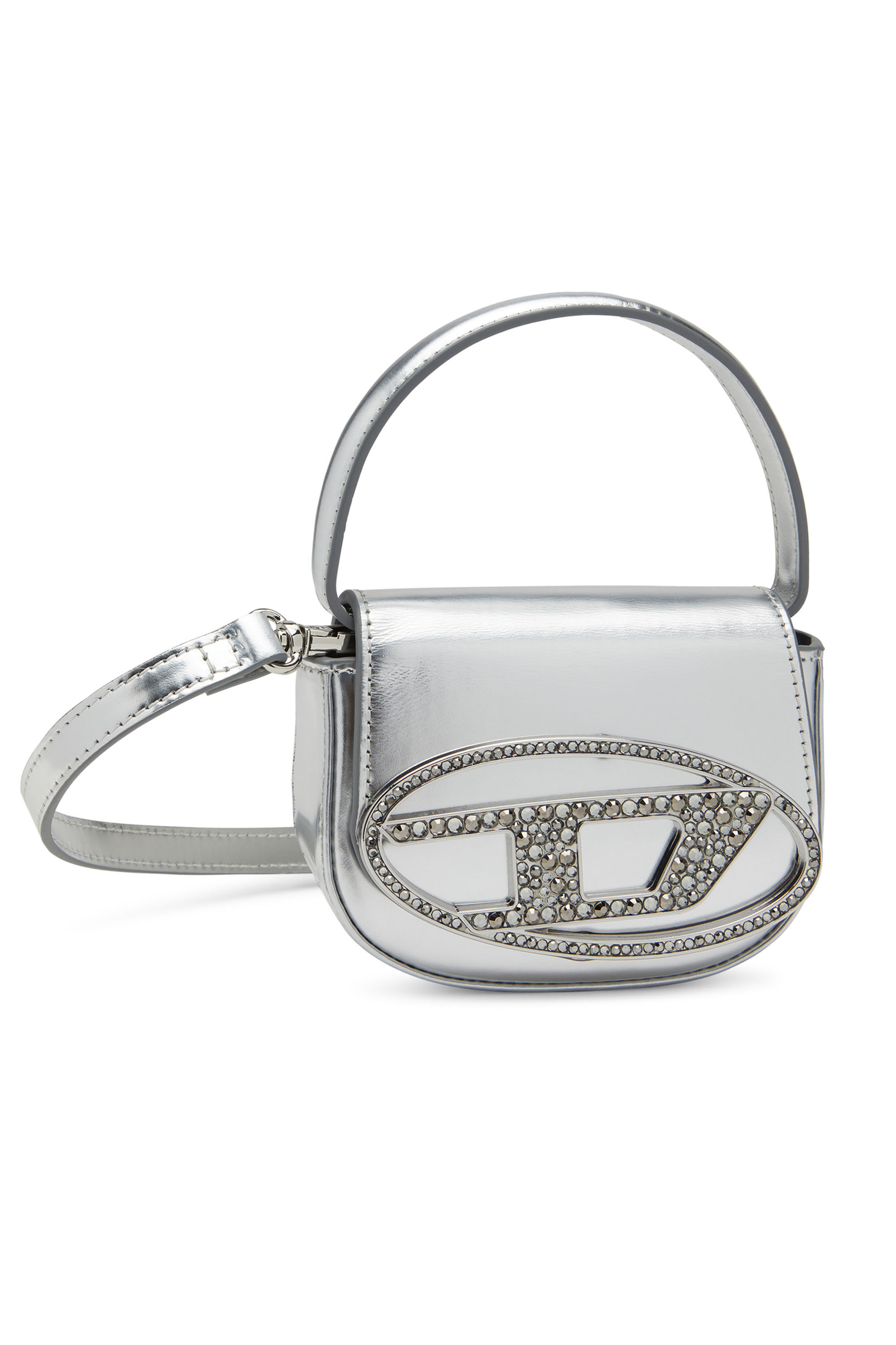 Diesel - 1DR XS, Female's Mirror leather mini bag in Silver - 5
