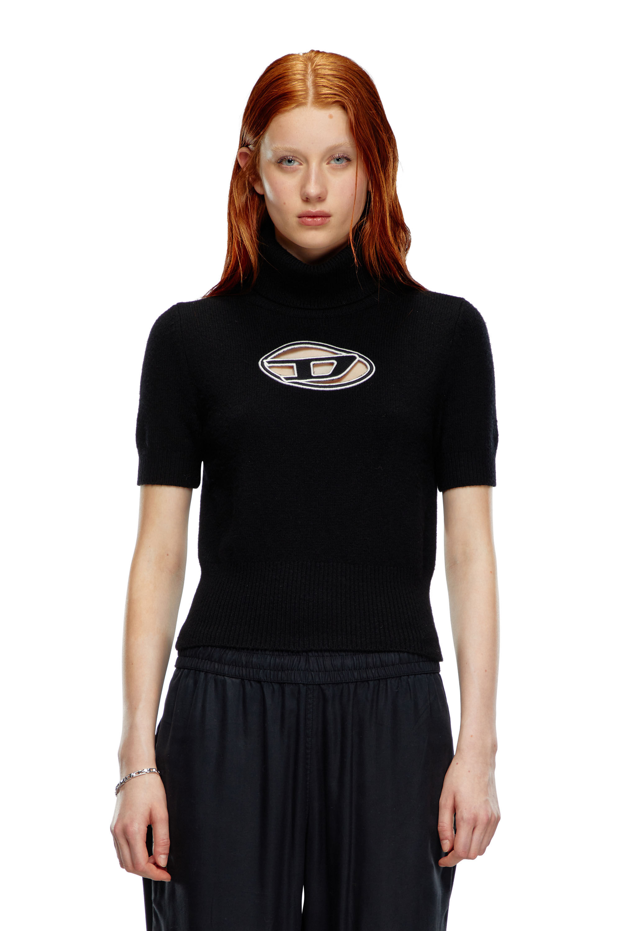 M ARGARET Woman Short sleeve jumper with cut out logo Diesel