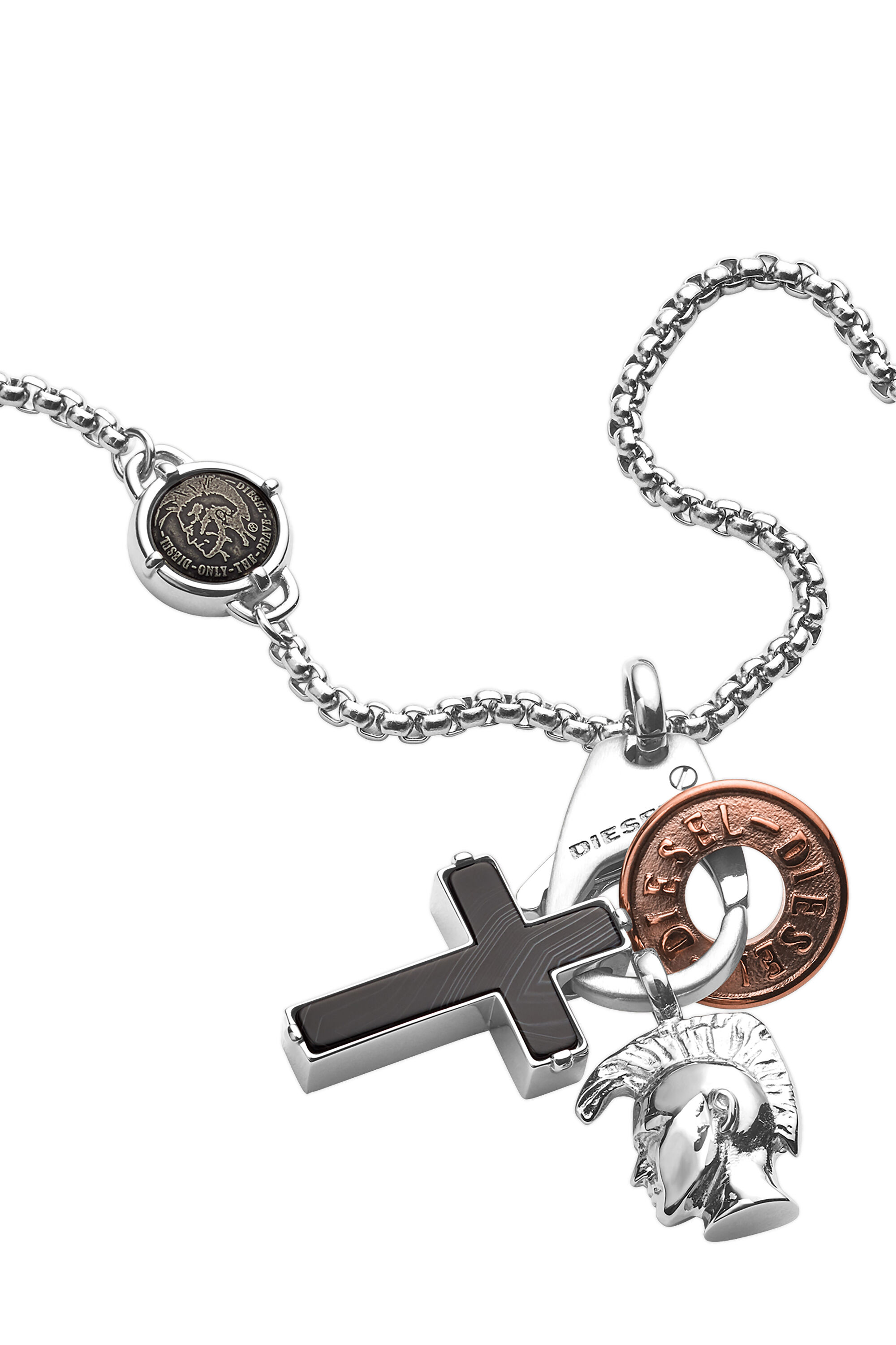 Diesel - DX1215, Male's Stainless Steel Interchangeable Pendant Necklace in Silver - 1