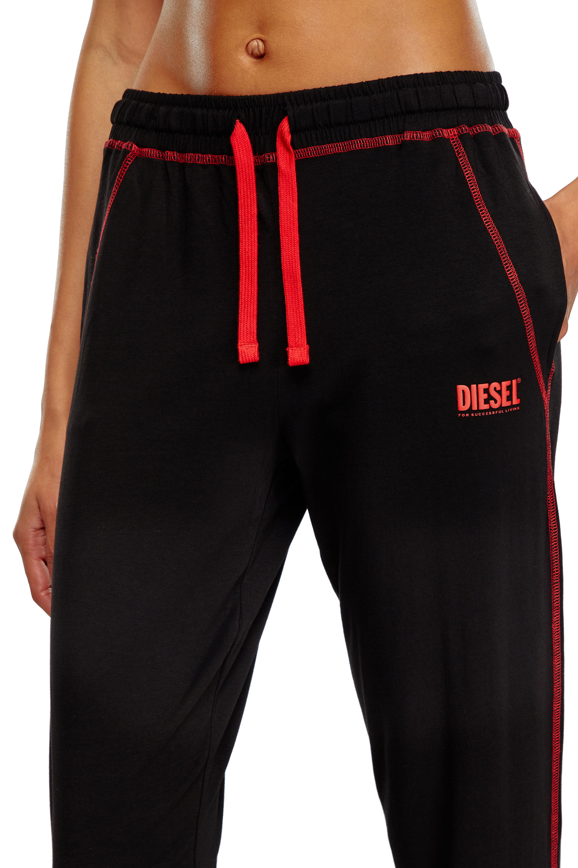 Diesel - UFSET-KRYSTI, Female's Cotton pyjamas with contrast stitching in Black - 2