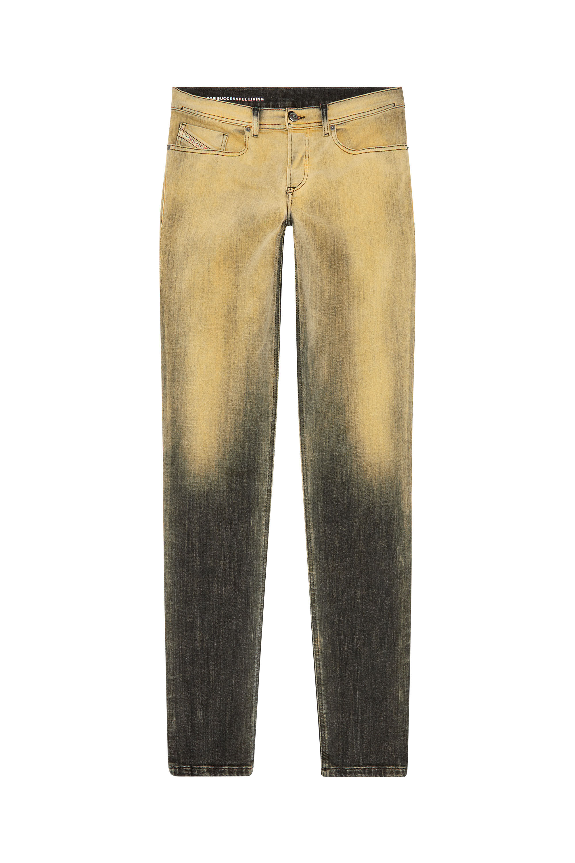 Diesel - Male's Tapered Jeans 2023 D-Finitive 09J85, Black/Yellow - 2