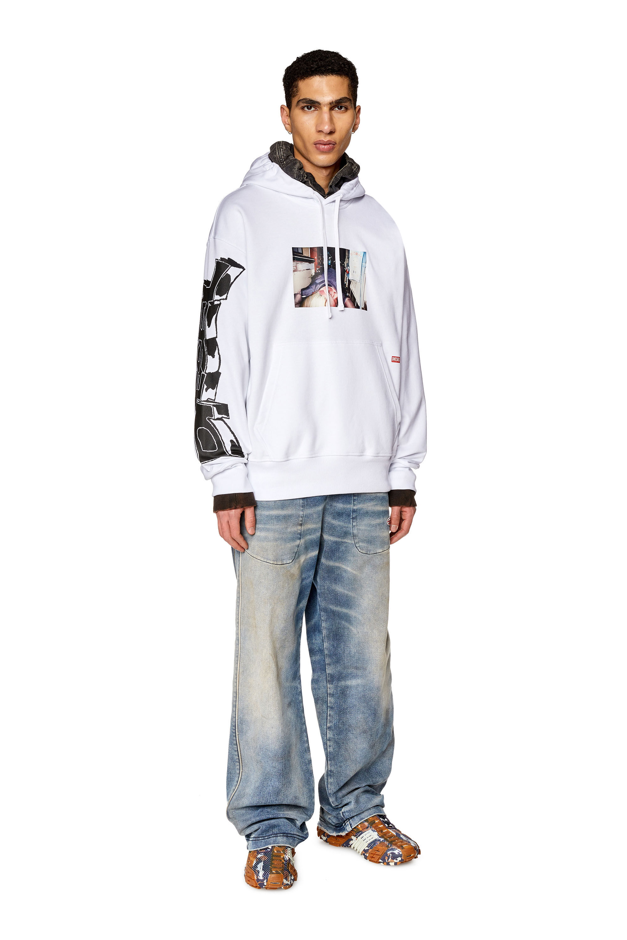 Diesel hoodie white new arrivals