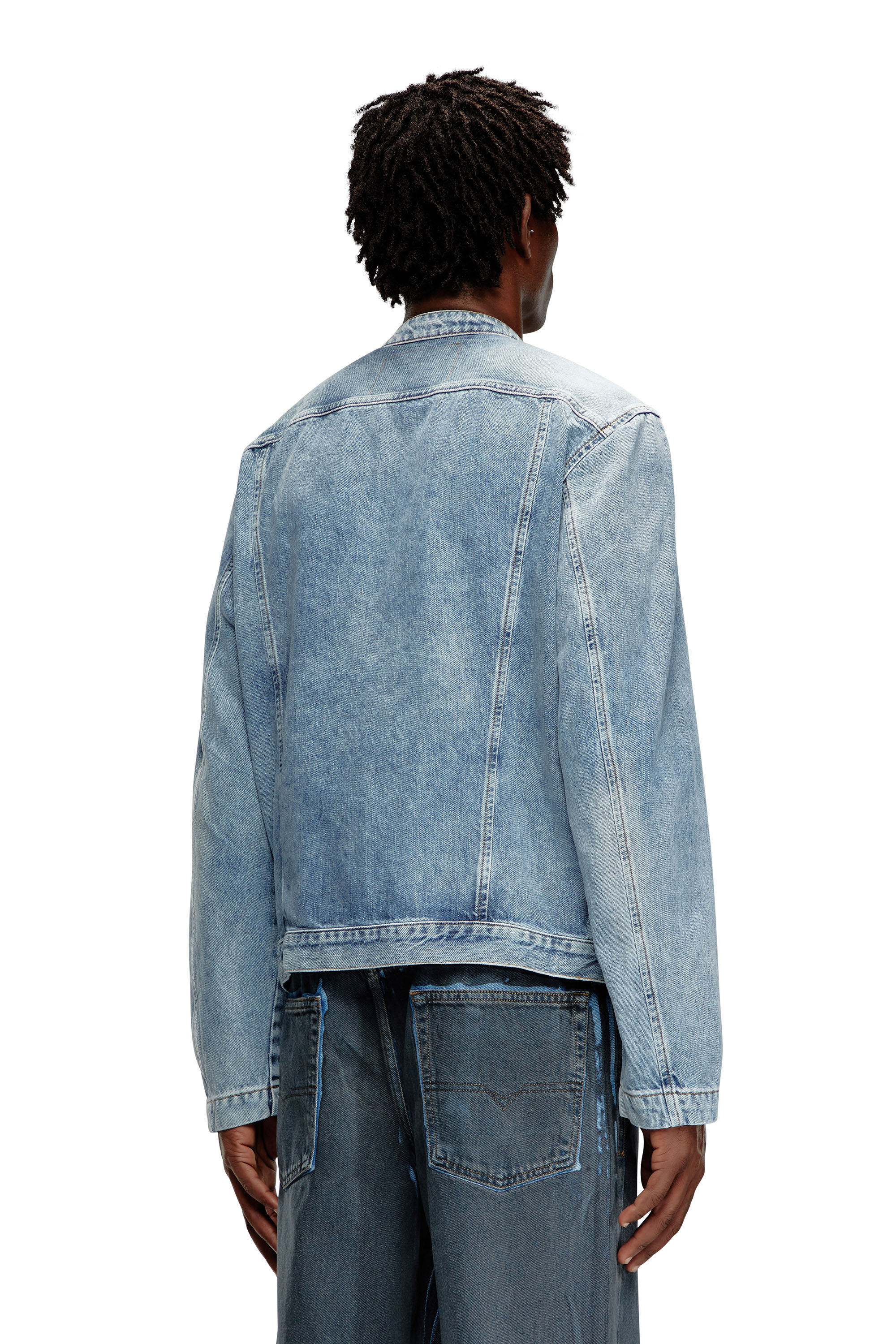 Men's Zipped racer jacket in Denim | Blue | Diesel
