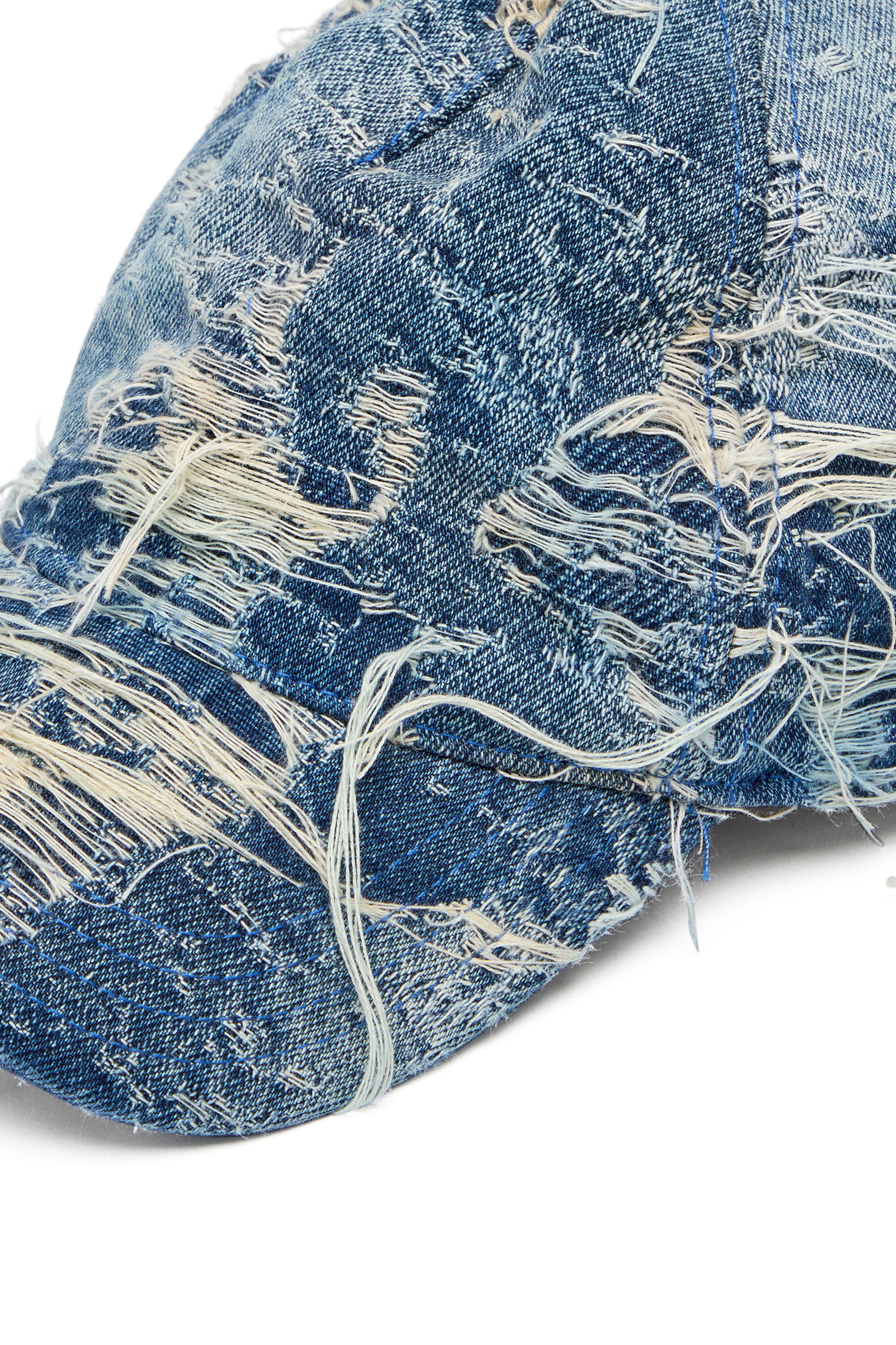 Diesel - C-ASSIDY, Male's Baseball cap in distressed denim in Blue - 3