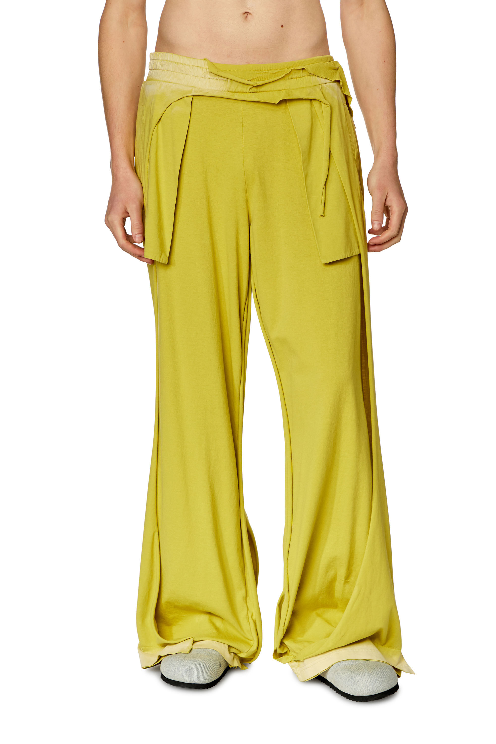 Men s Sweatpants with destroyed peel off effect Yellow Diesel