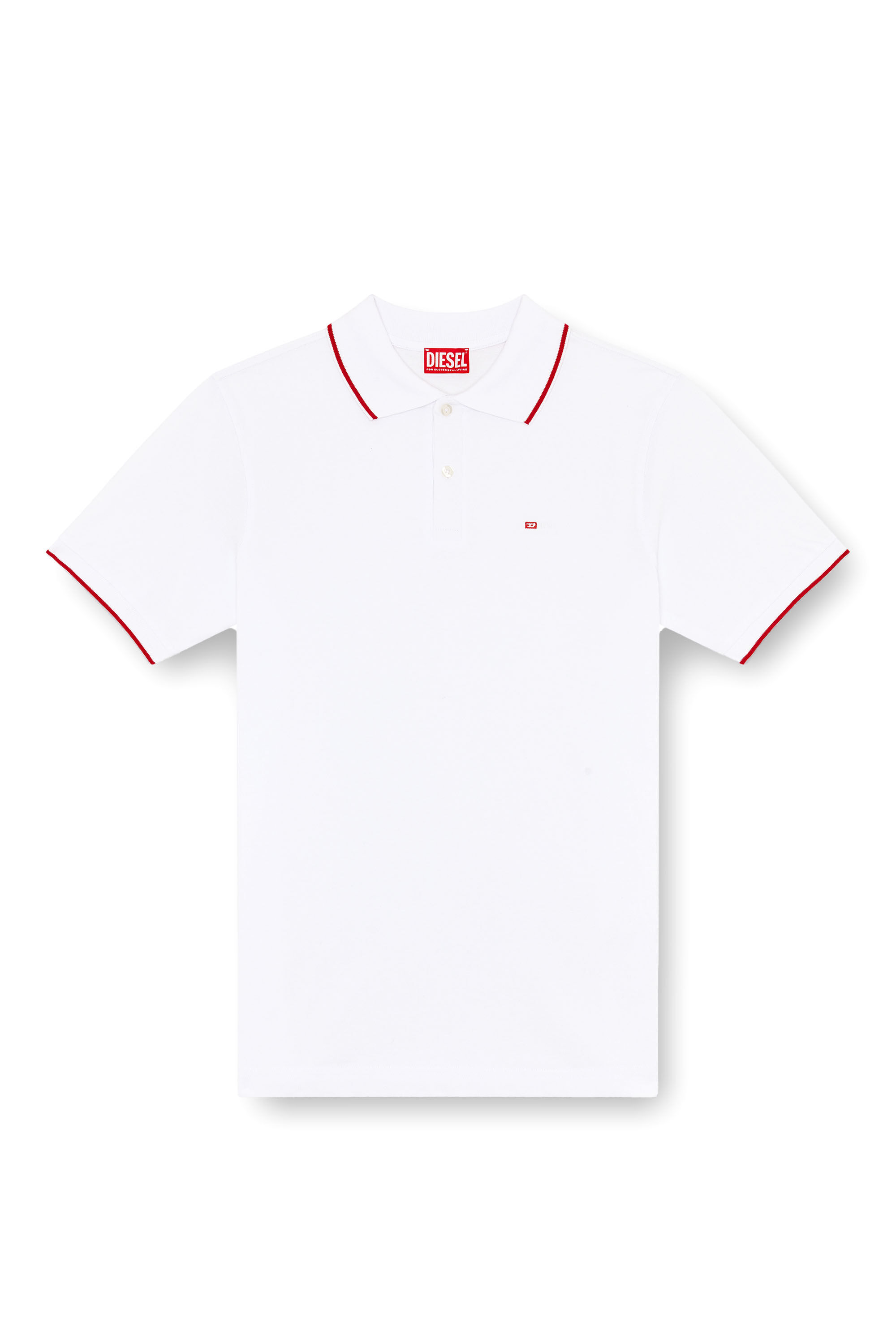 Diesel - T-FERRY-MICRODIV, Male's Polo shirt with micro Diesel embroidery in White - 2