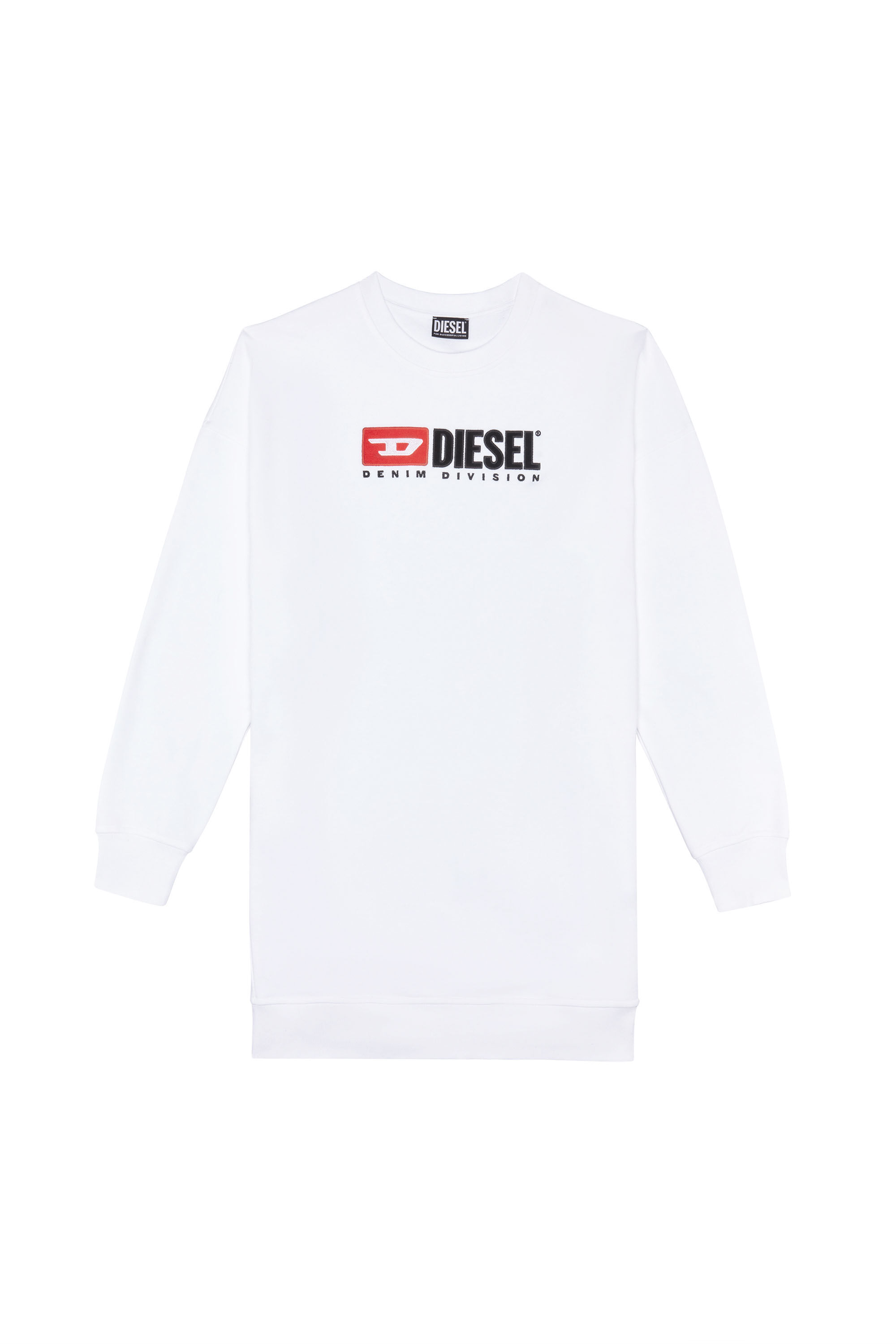 Diesel - D-ROBBIE-DIV, Female's Sweatshirt dress with logo in White - 1