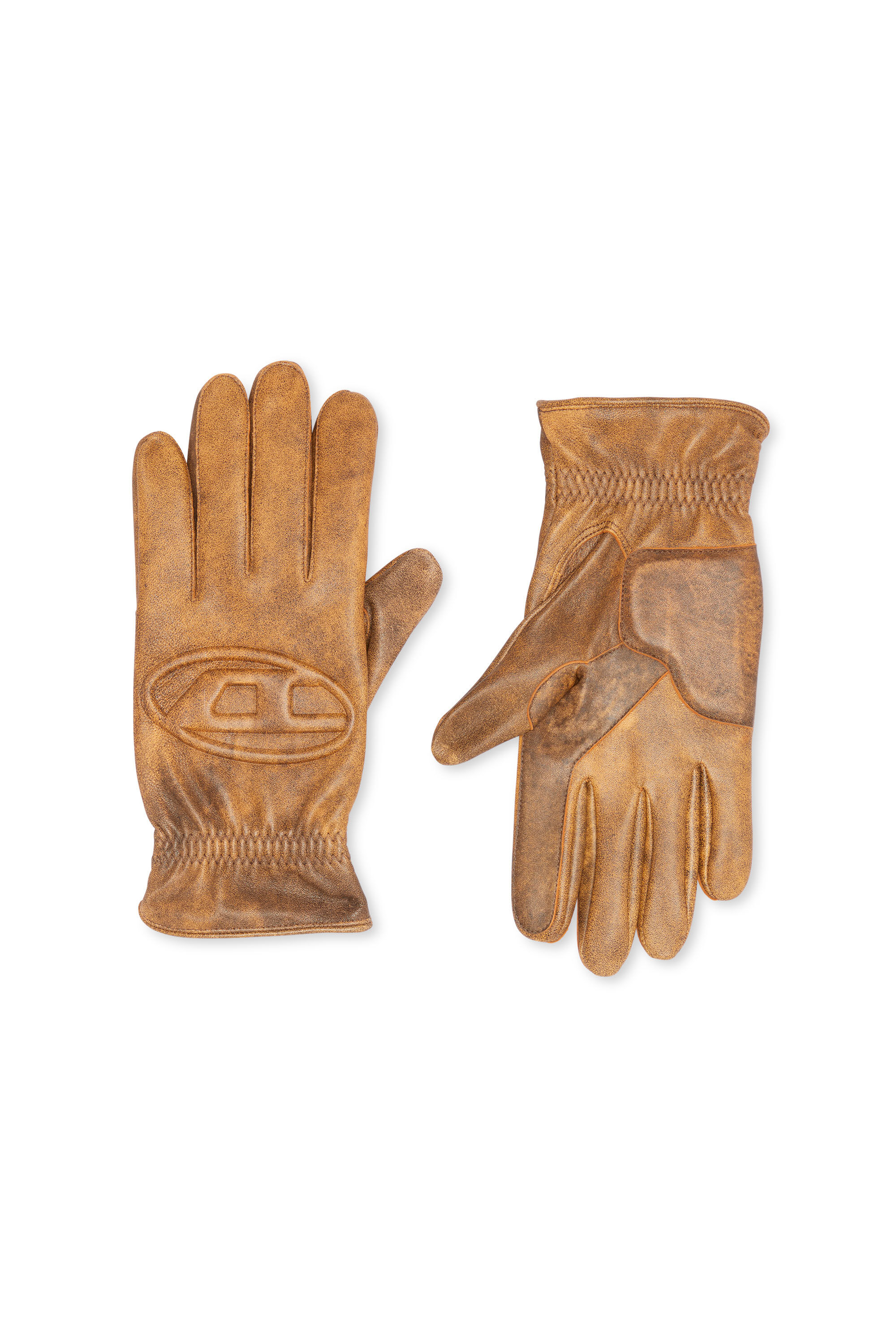 Diesel - G-ALB, Gants en cuir traité Homme in Beige - 1