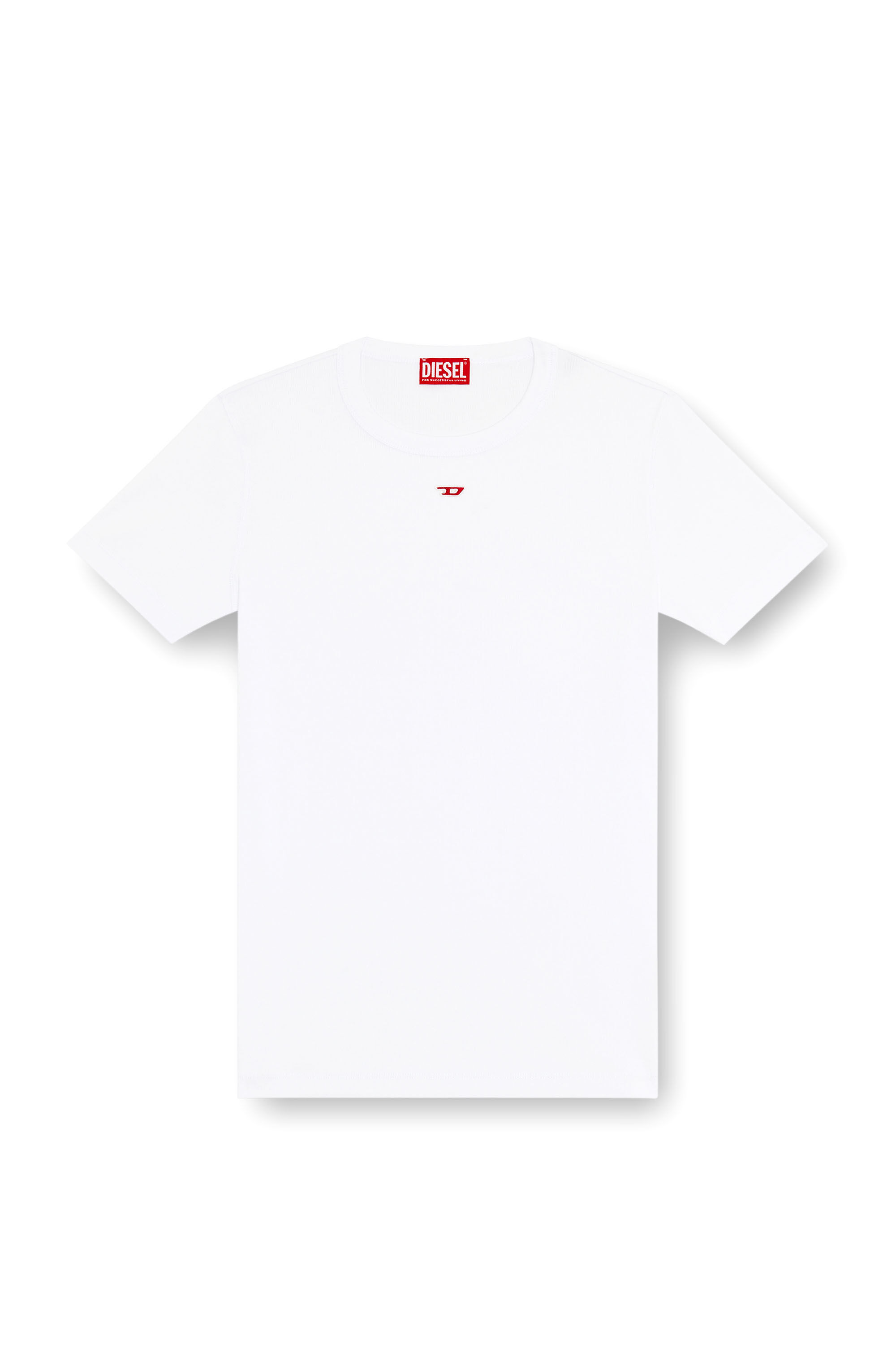Diesel - D-RIBBER-N, T-shirt avec empiècement D Homme in Blanc - 2