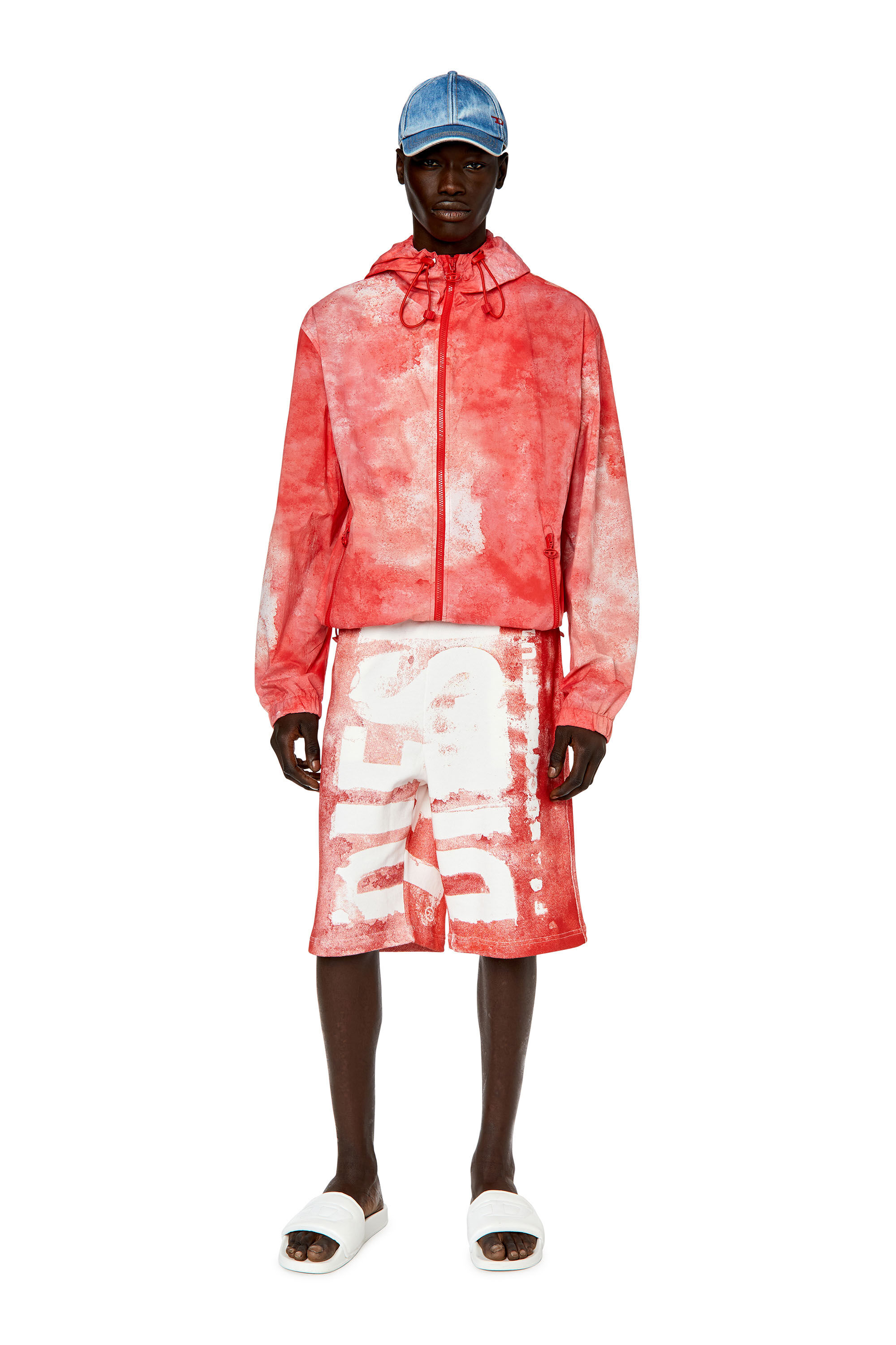 J-WARRETT-LOGO Man: Watercolour-effect windbreaker with logo