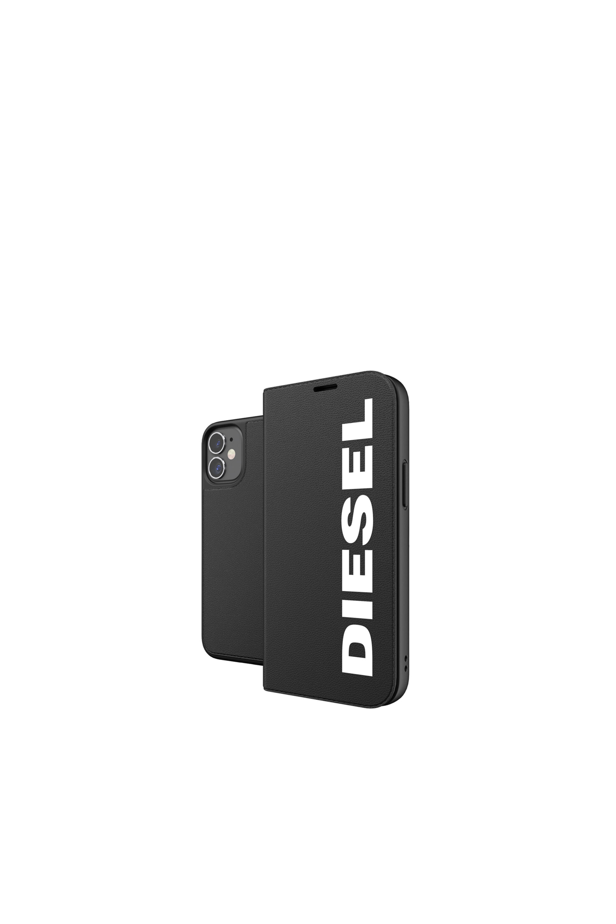 Diesel - 42485 BOOKLET CASE, Étui folio pur iPhone 12 Mini Mixte in Noir - 1