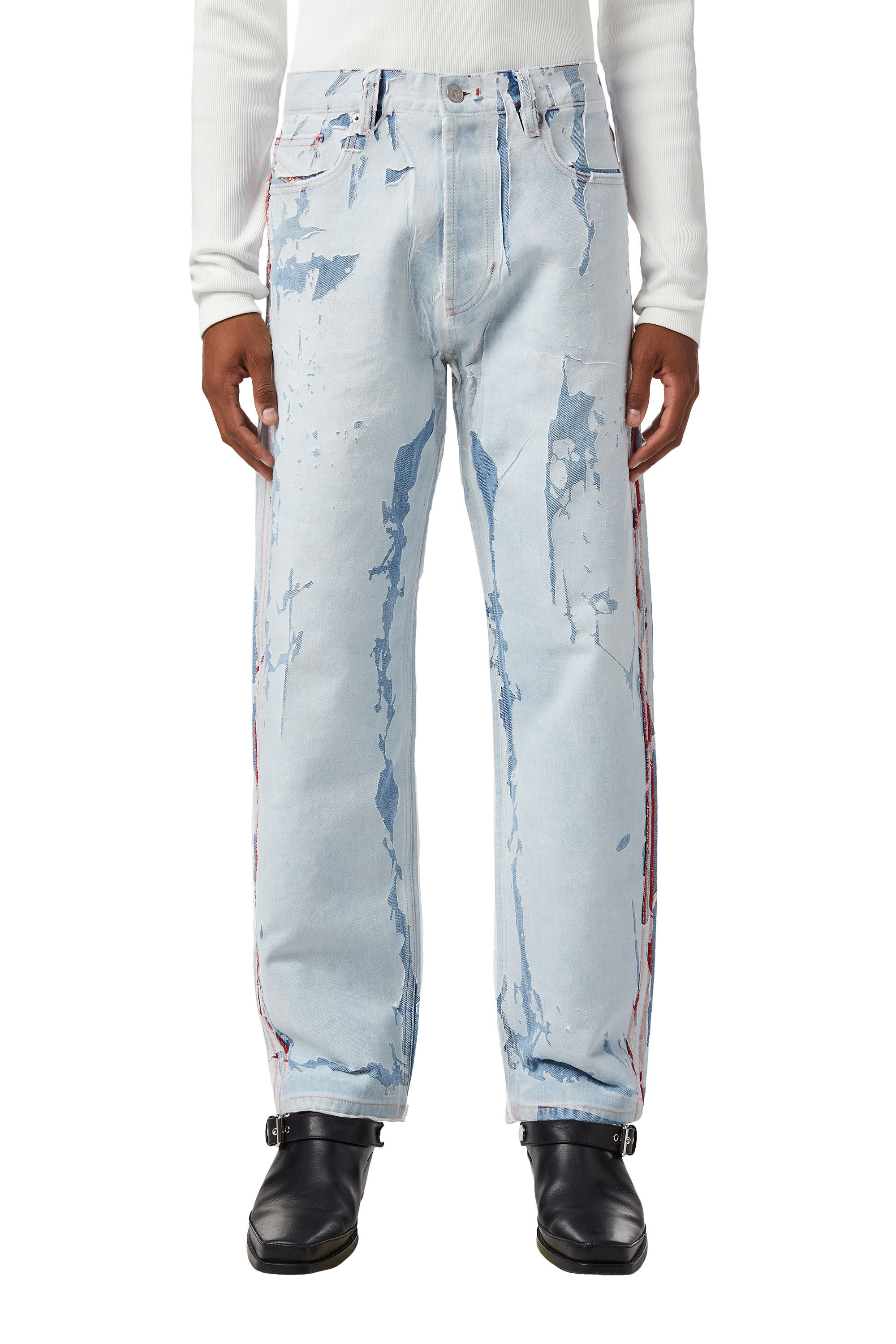Men Light blue Straight Baggy Jeans 2010 007B6 Diesel