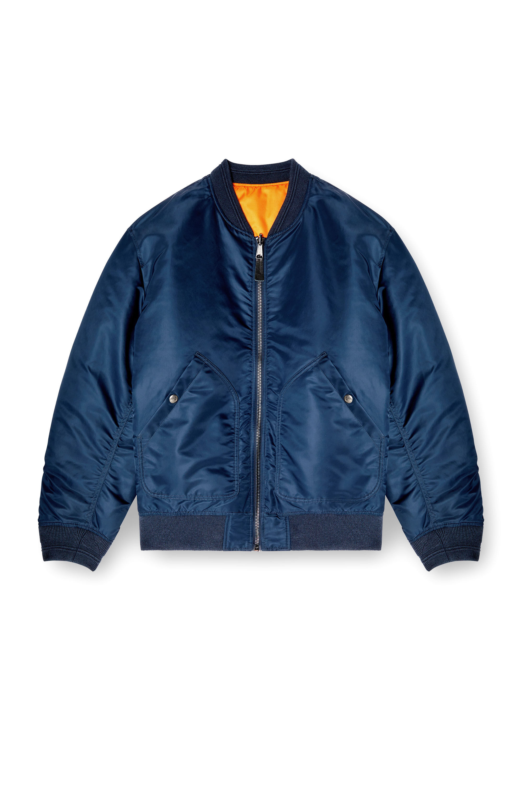 Diesel - J-HELD, Male's Bomber in padded nylon with Oval D in Blue - 2