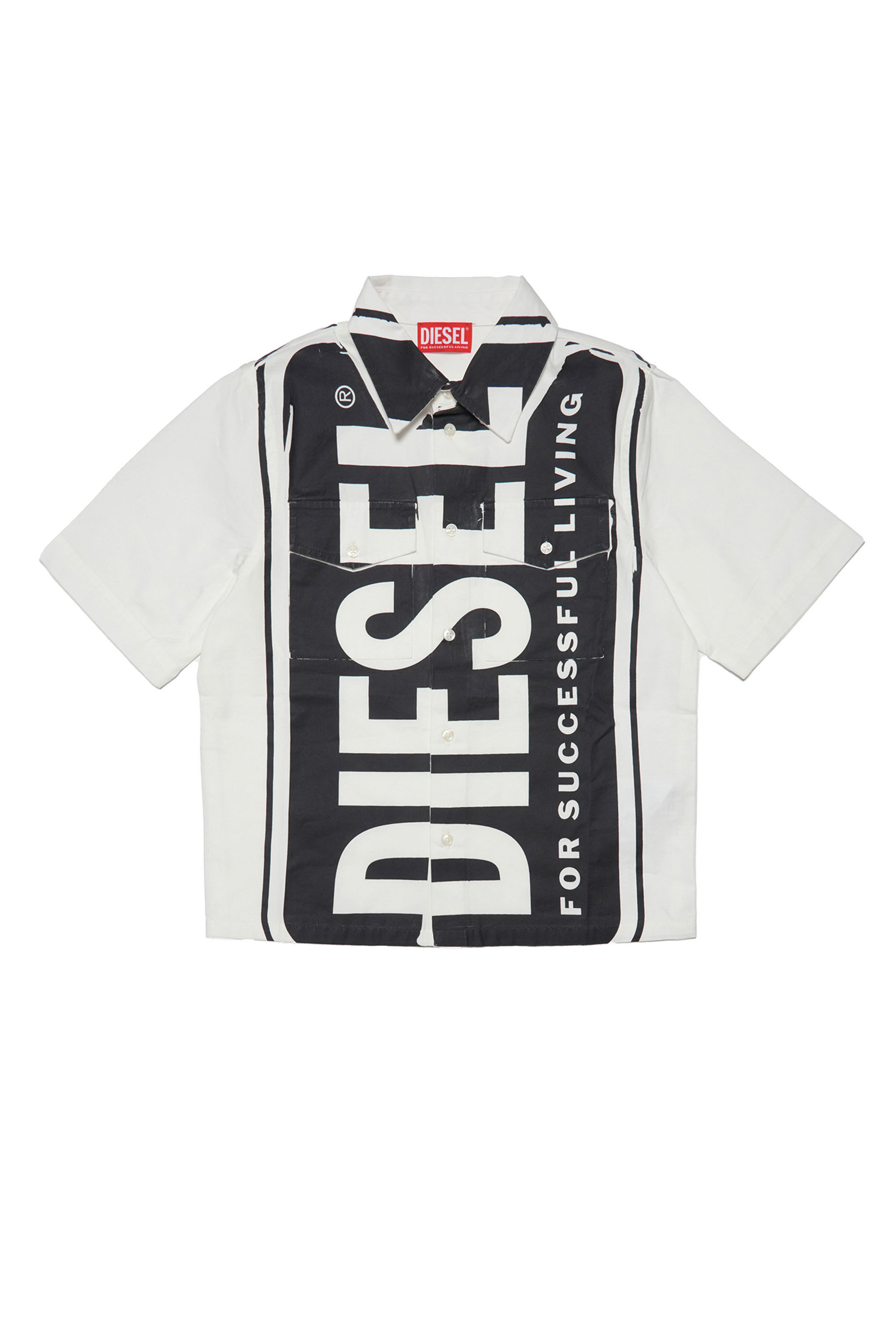 Diesel - CRISS, Chemise en coton avec maxi logo imprimé Homme in Polychrome - 1