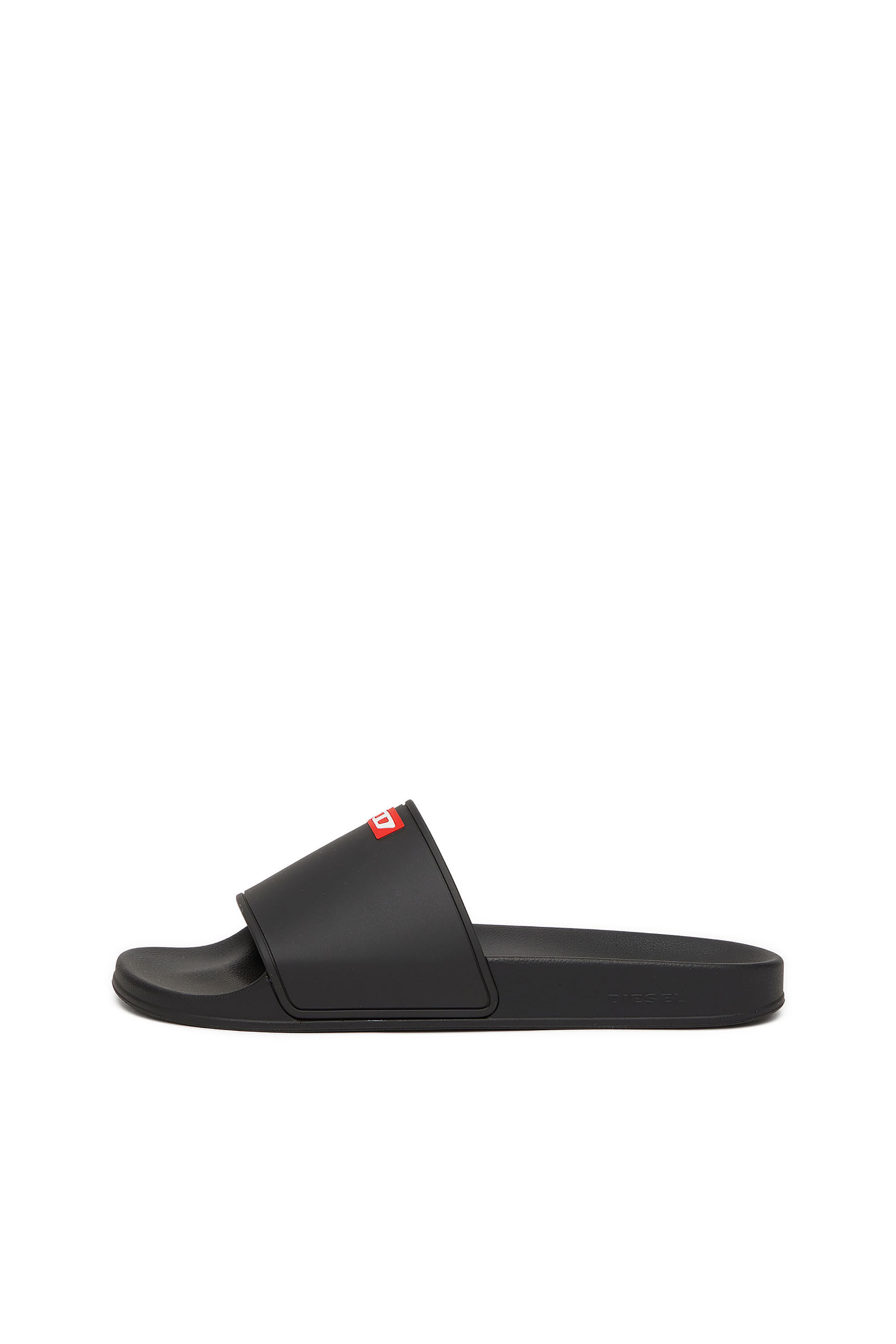 Diesel - SA-SWIM, Claquettes de piscine en caoutchouc avec logo D Homme in Noir - 7