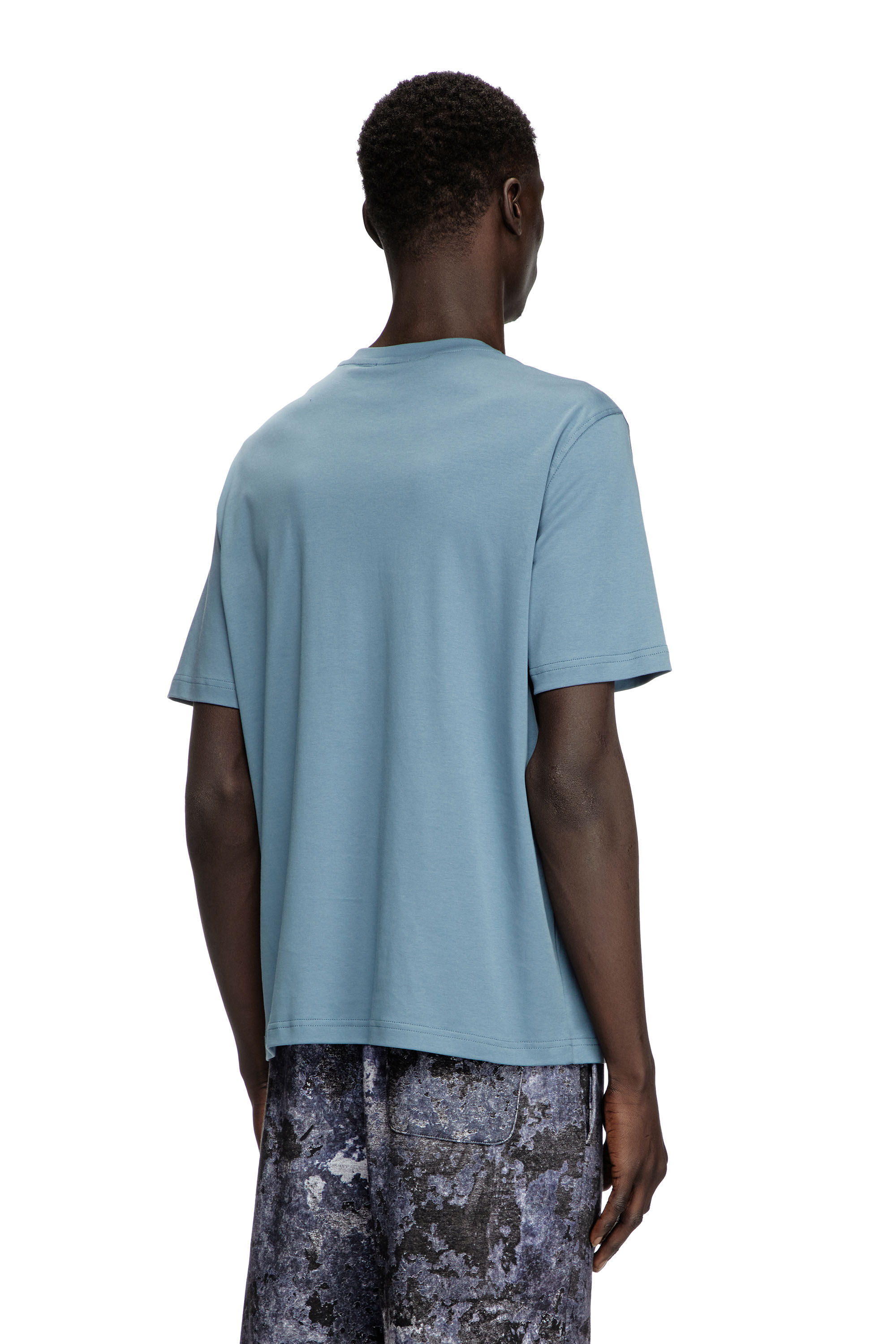 Diesel - T-ADJUST-DOVAL-PJ, T-shirt avec empiècement oval D Homme in Bleu - 4