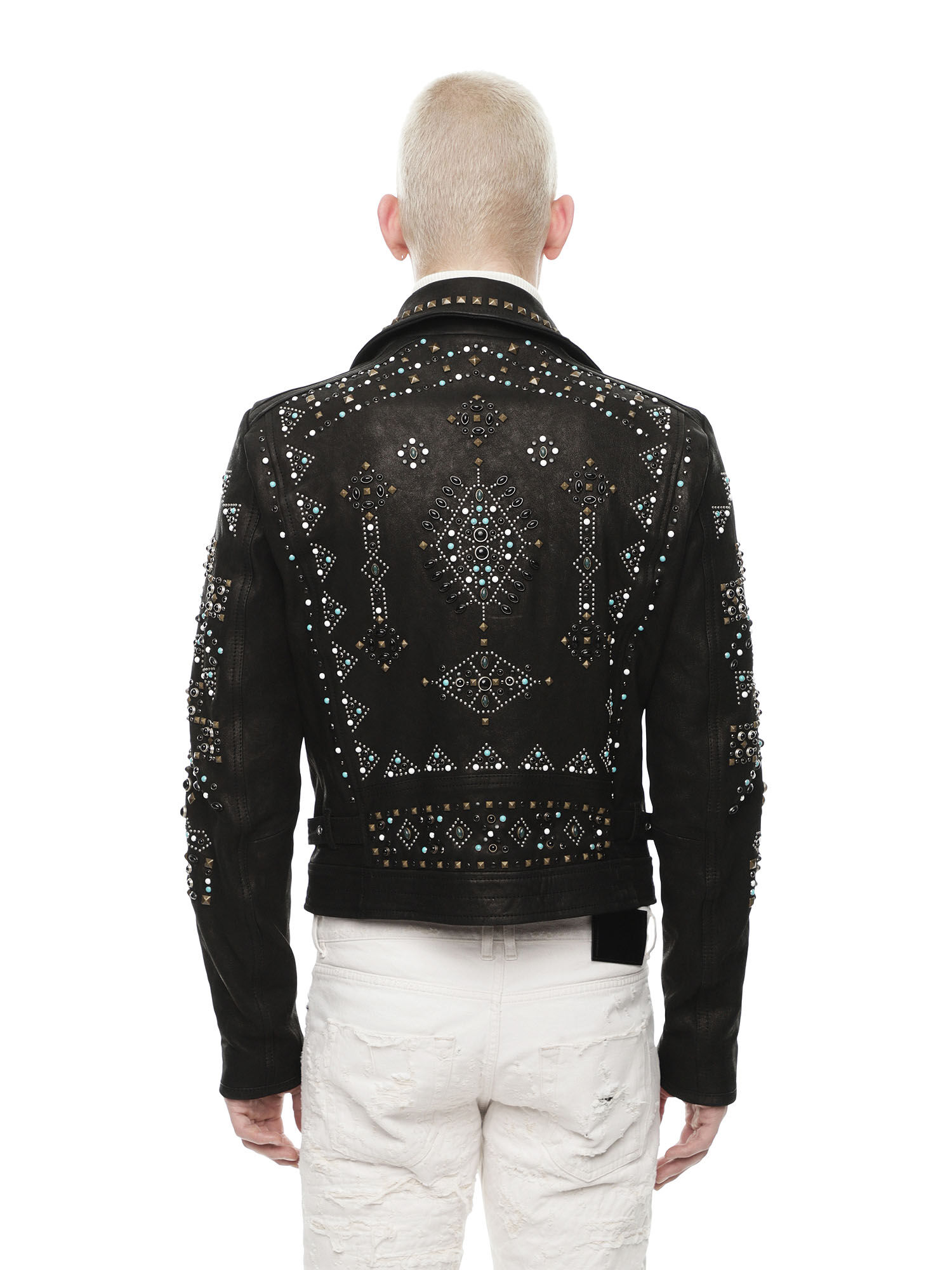 Diesel studded leather deals jacket