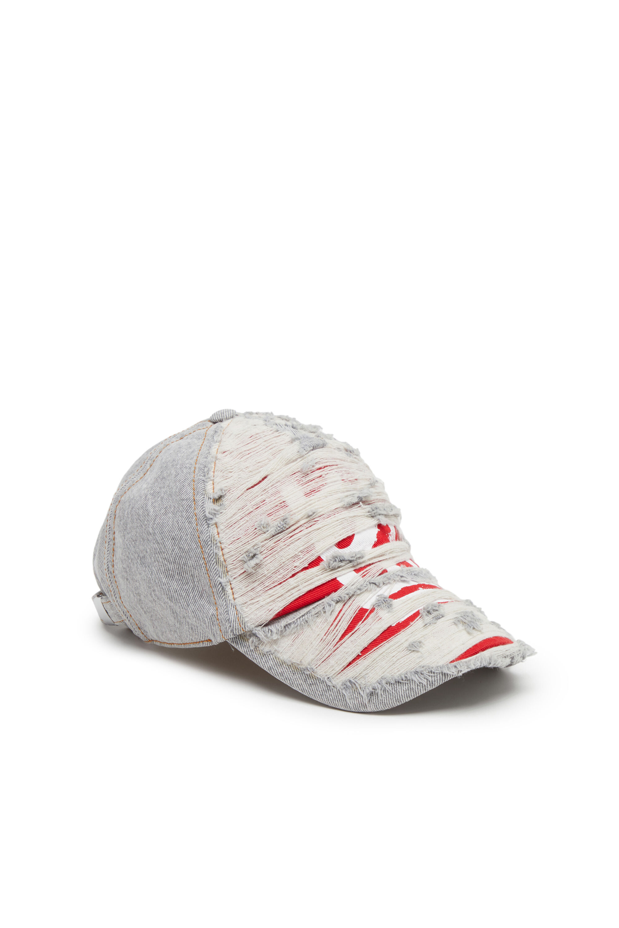 C-STRAM Man: Layered destroyed denim baseball cap | Diesel