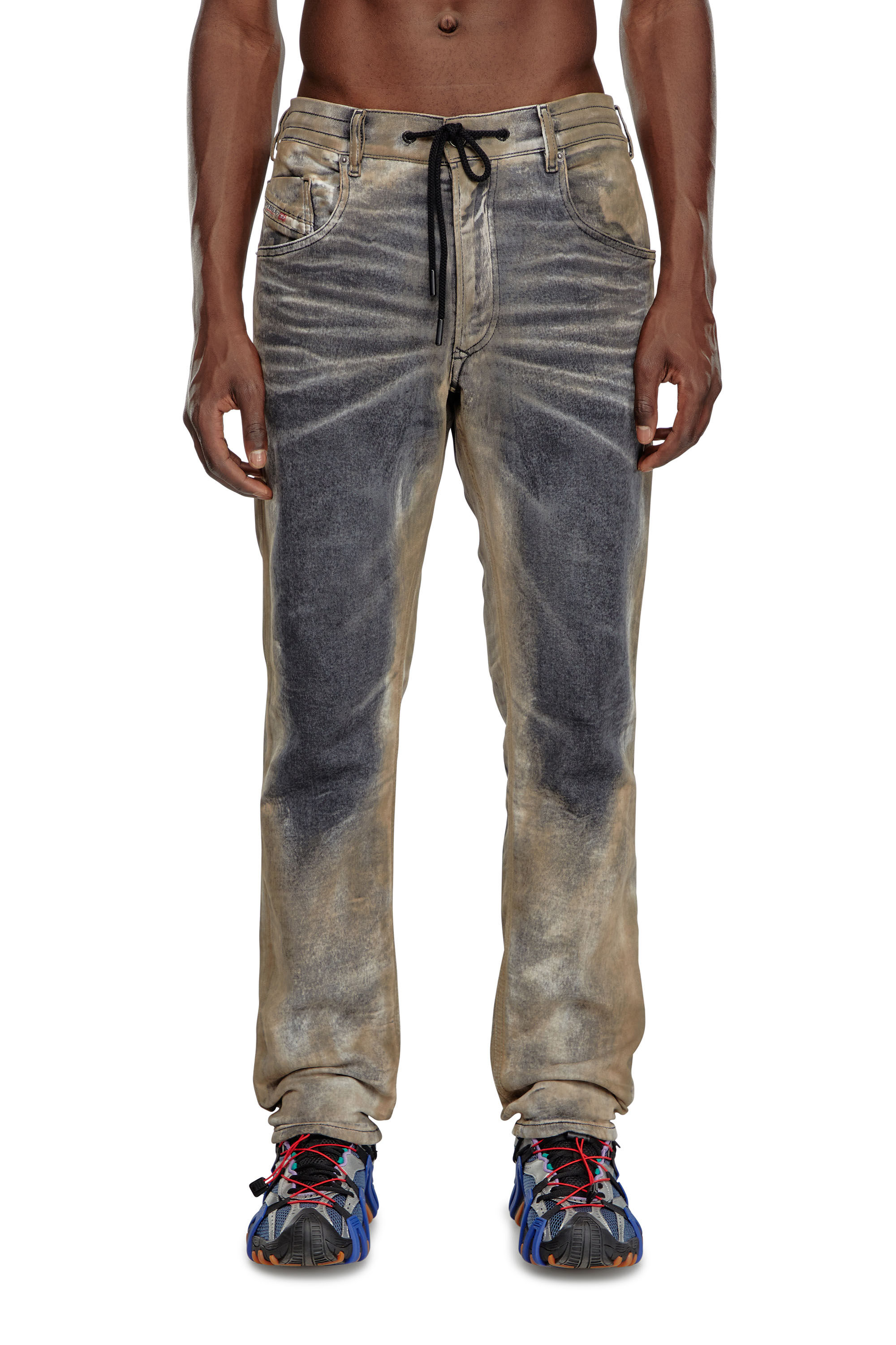 Diesel - Male Tapered 2030 D-Krooley Joggjeans® 068NP, Black/Dark Grey - Image 3