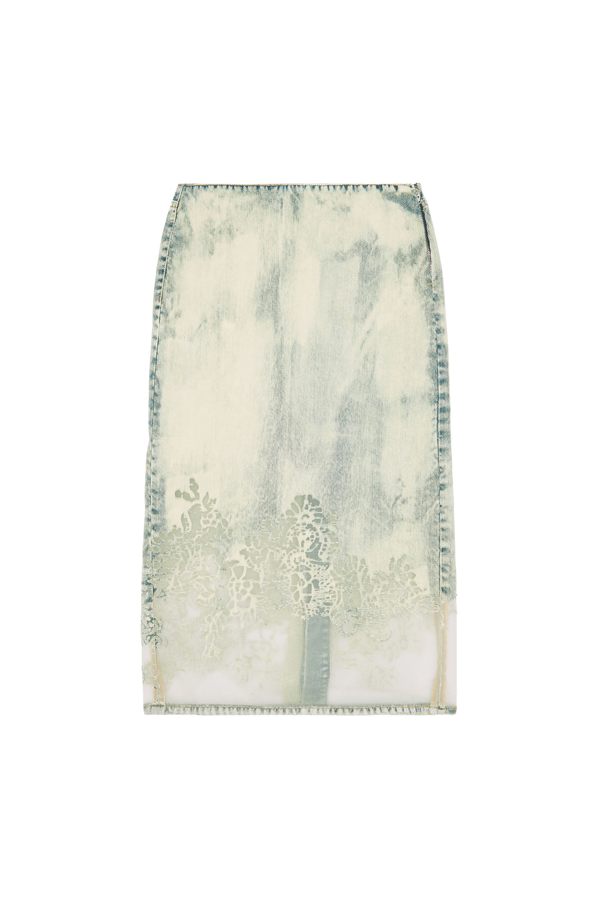 Diesel - DE-PRA-FSC, Female's Midi skirt in lace denim in Light Blue - 2