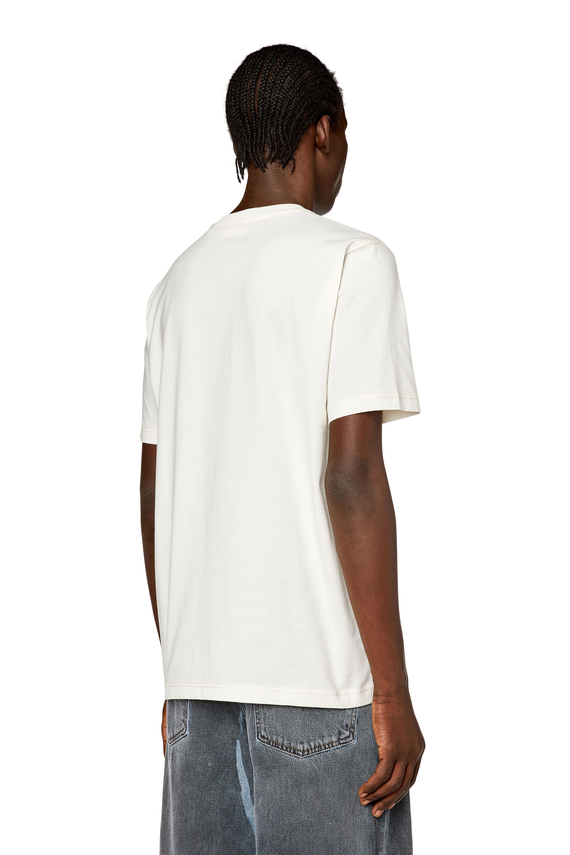 Men's T-shirt with zebra-camo optical logo print | White