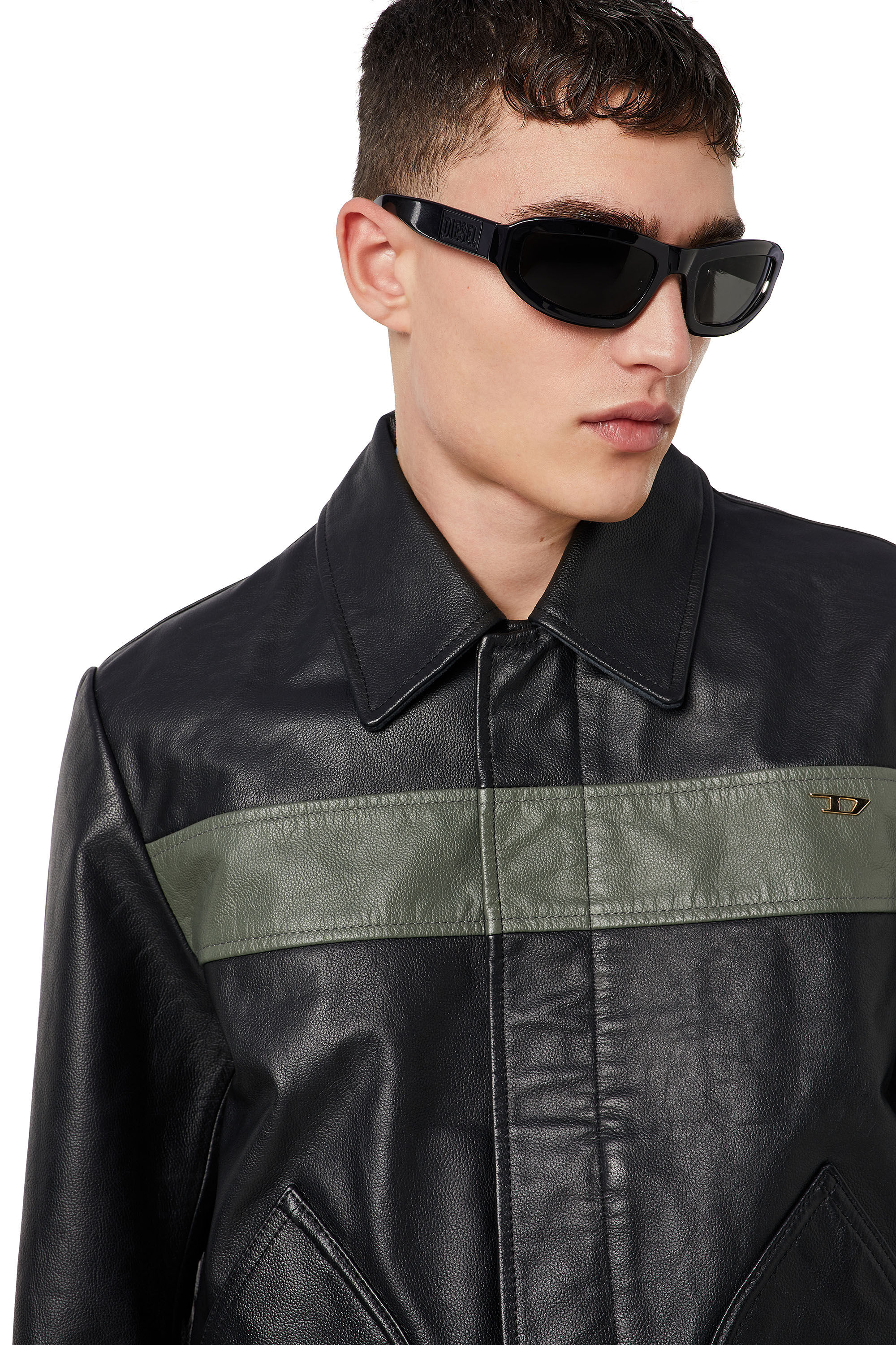 L MAURINEE Man Leather coach jacket Diesel