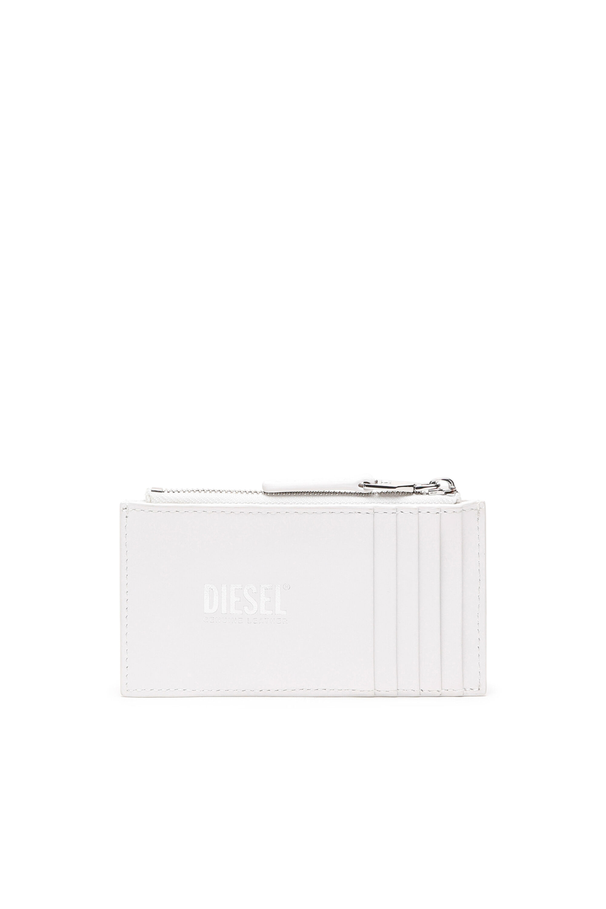 Diesel - PAOULINA, Female's Leather card case with logo plaque in White - 2