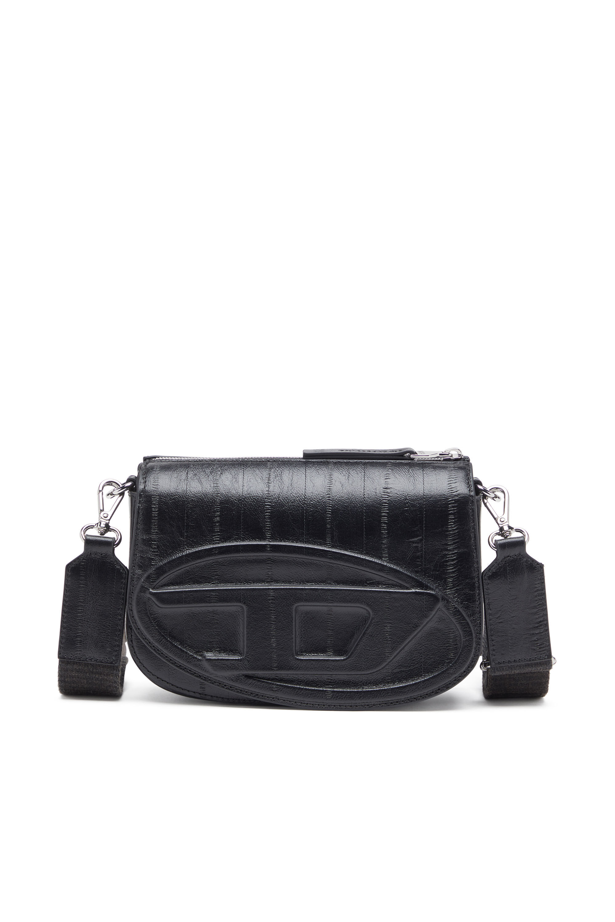 Diesel - 1DR CAMERA BAG, 1DR-Sac caméra en cuir effet anguille Mixte in Noir - 1