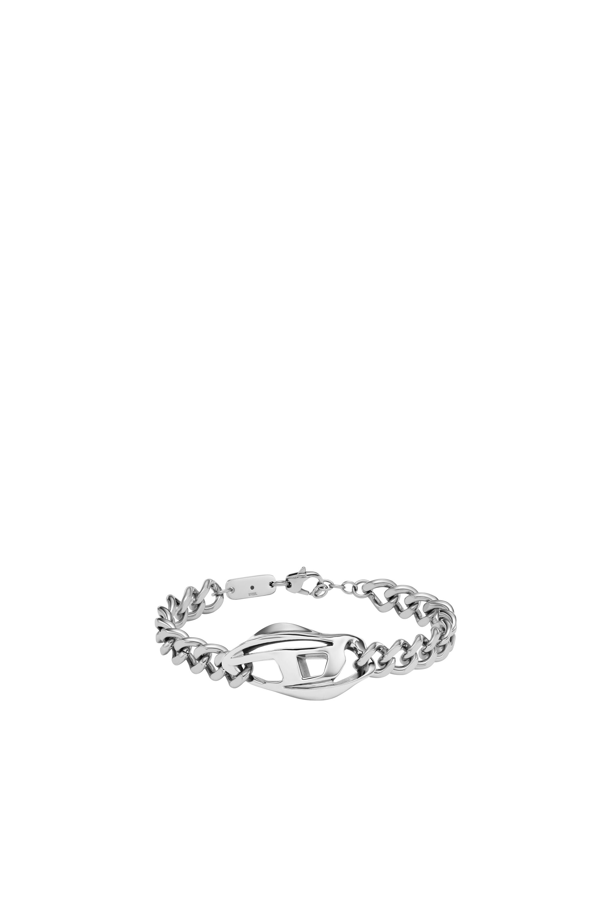 Diesel - DX1413, Bracelet chaîne en acier inoxydable Mixte in Gris argenté - 1