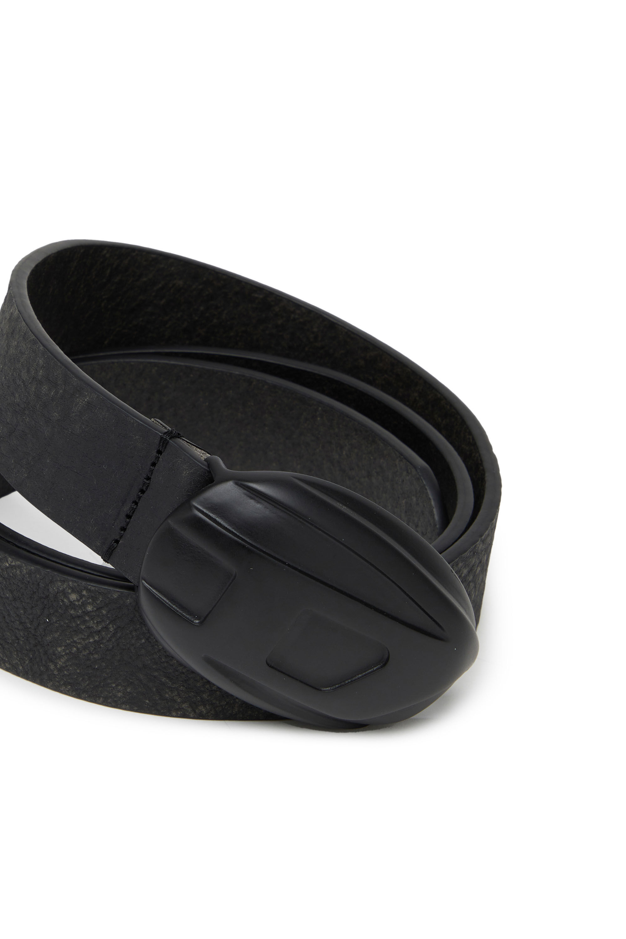 B-1DR-POD Man: Treated leather belt with logo buckle | Diesel