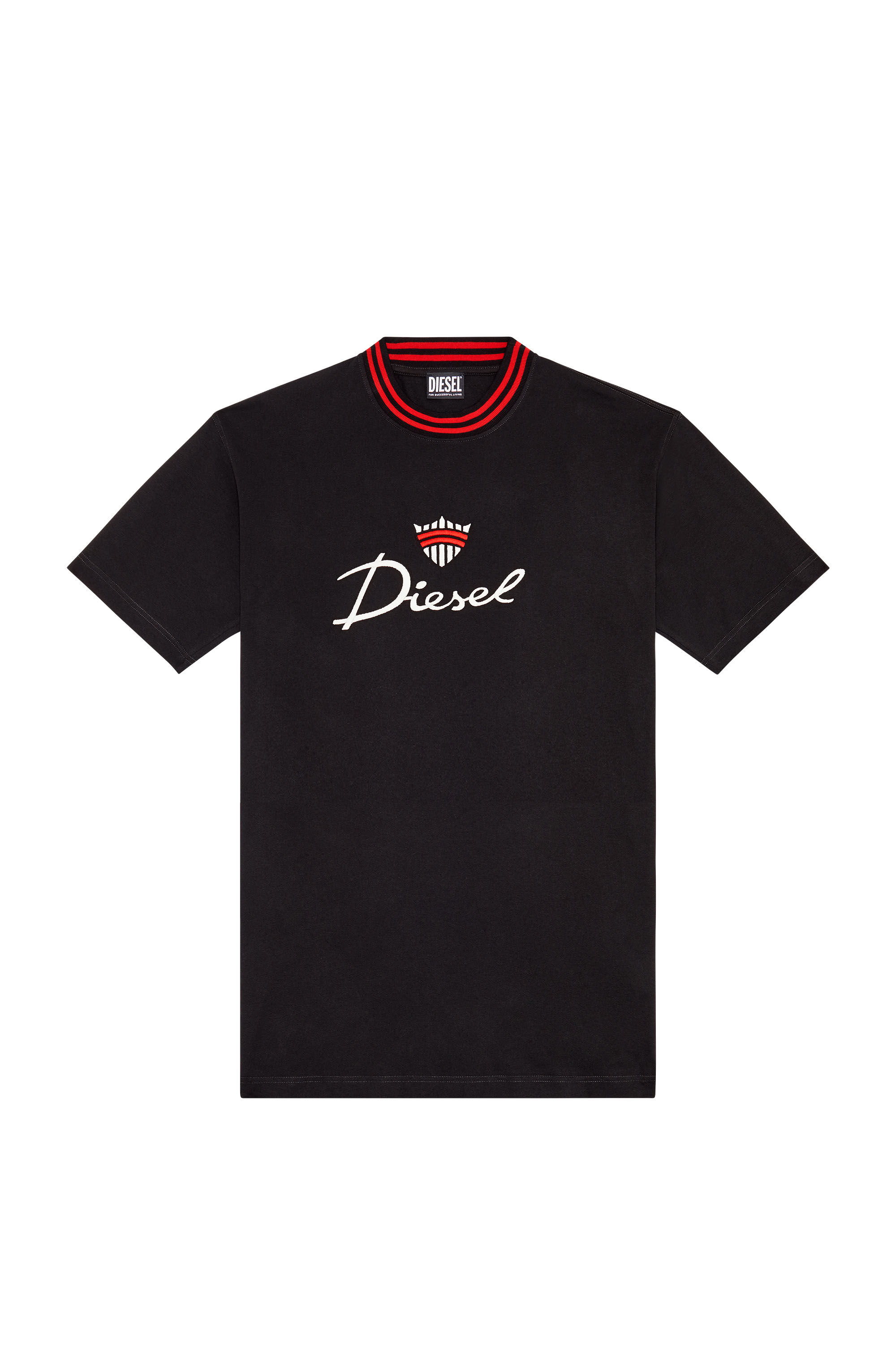 Diesel - T-WASH-G6, Male's T-shirt with crown logo embroidery in Black - 2