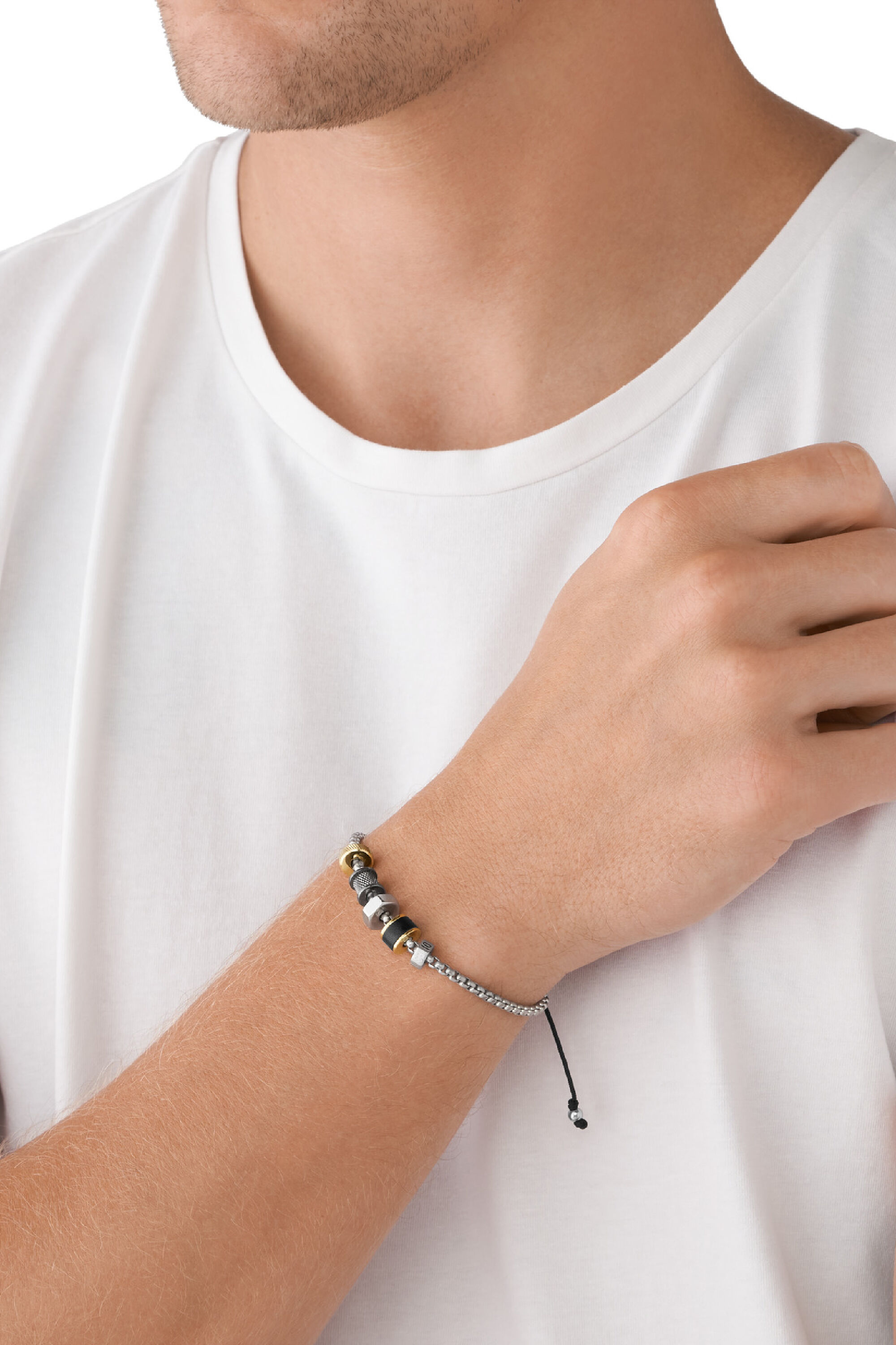 Diesel - DX1392, Bracelet chaîne en acier inoxydable Homme in Gris argenté - 3