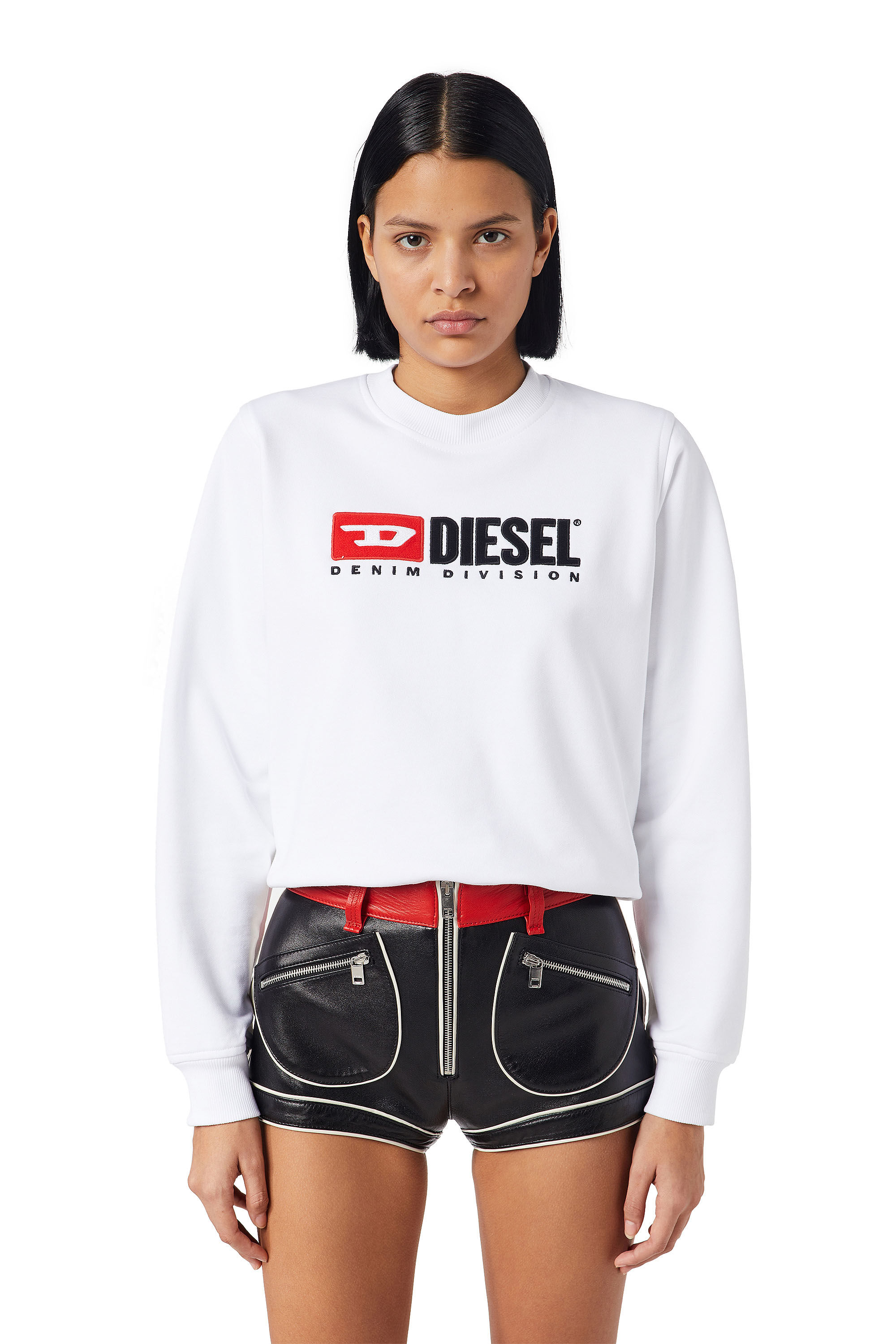 Diesel - F-REGGY-DIV, Female's Denim Division sweatshirt in White - 3