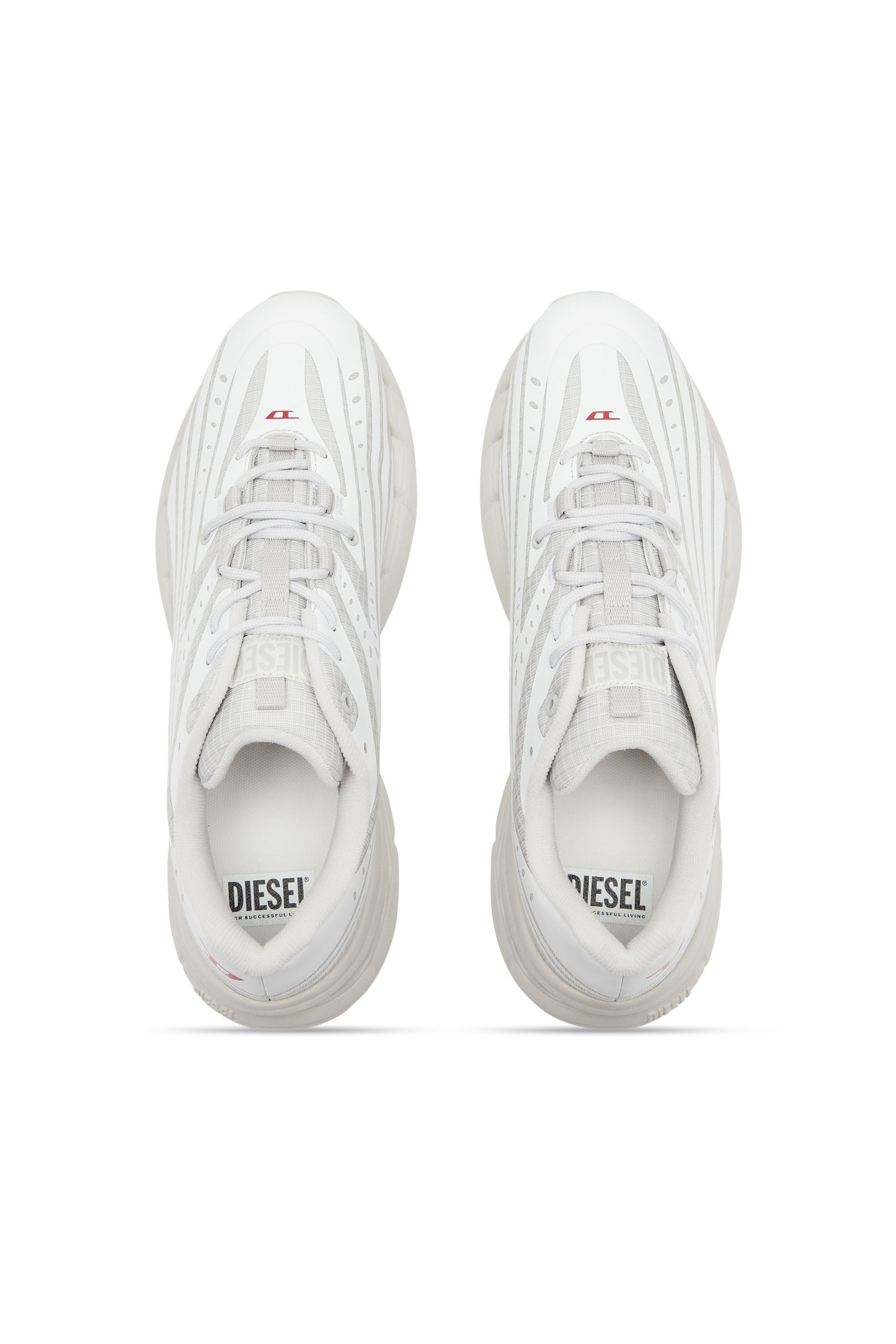 Diesel - D-AIRSPEED LOW W, Female's D-Airspeed Low-Striped sneakers in coated ripstop in White/Grey - 4