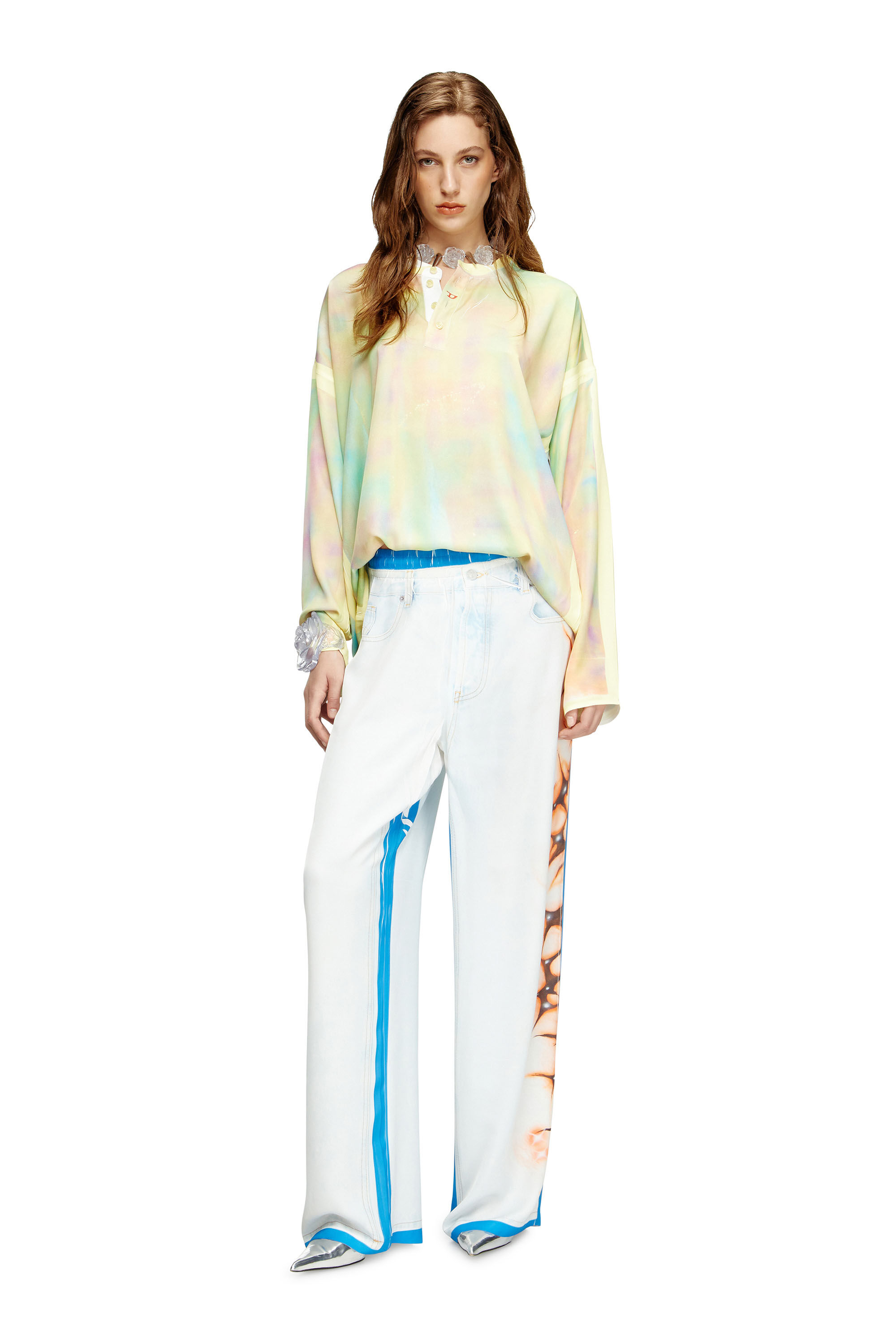 Diesel - T-OLAVI-A-SER-GRAFFITI-CHI, Top Henley avec imprimé graffiti Mixte in Jaune - 6