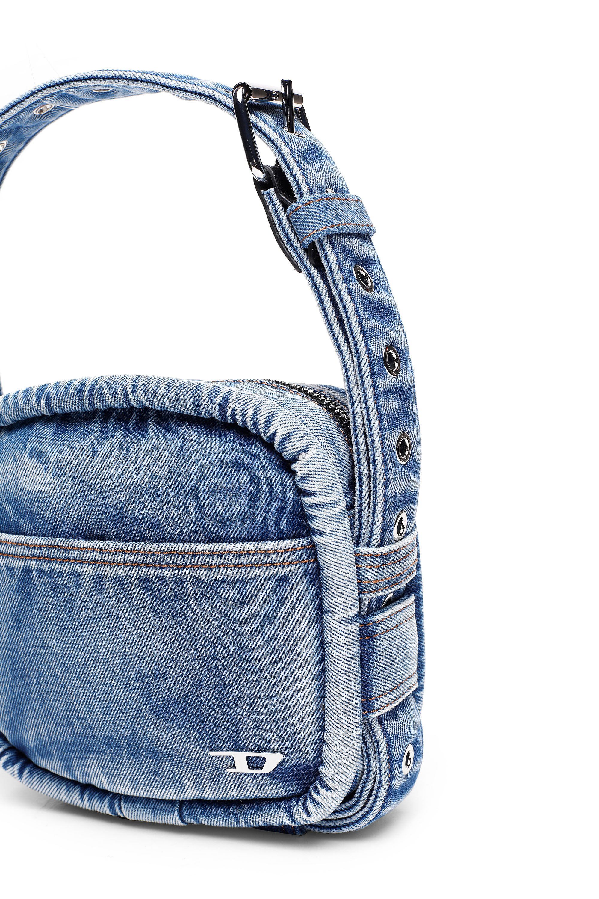 AMELIA Woman Convertible shoulder bag in washed denim Diesel