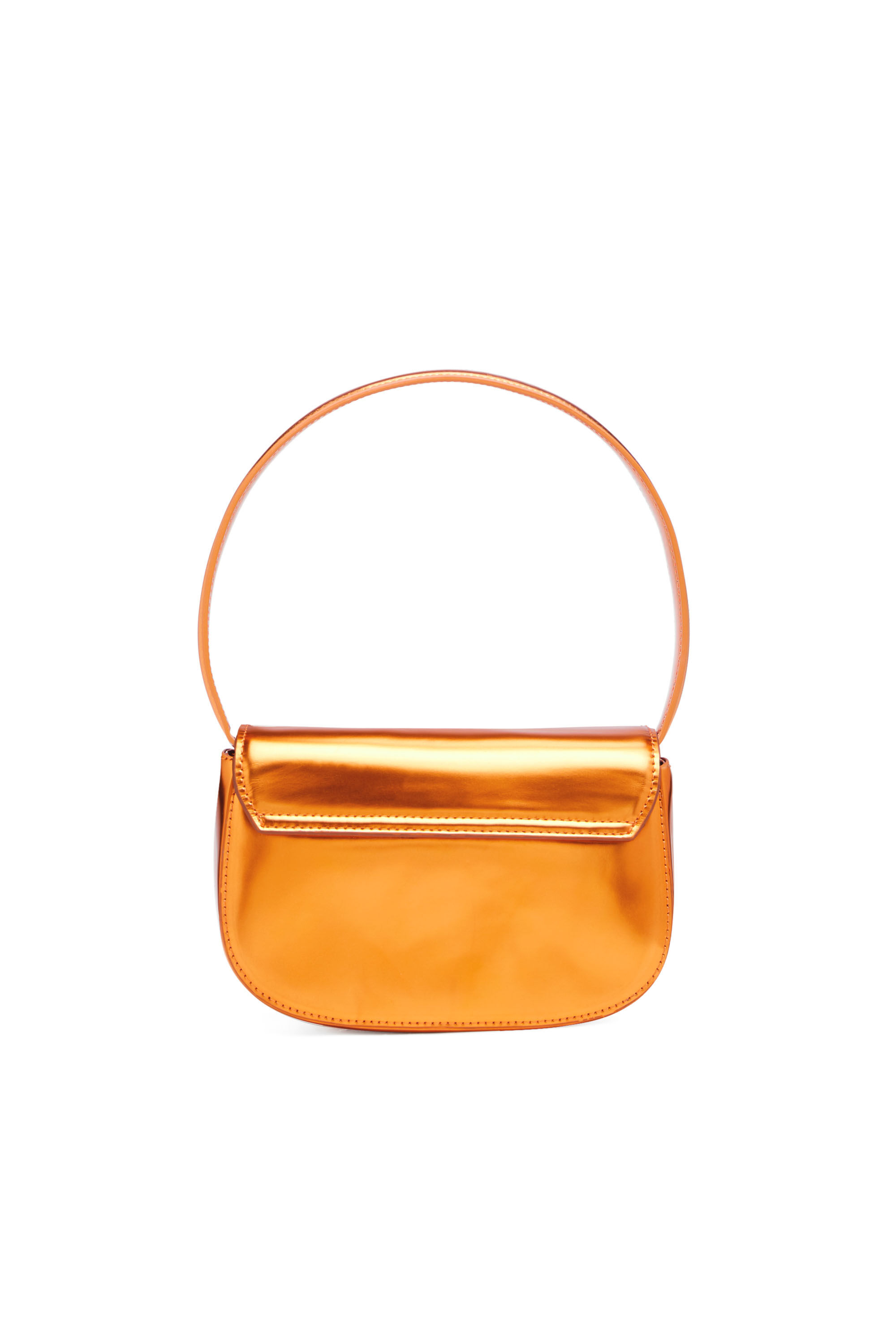 Women s 1DR Iconic shoulder bag in mirrored leather Orange Diesel