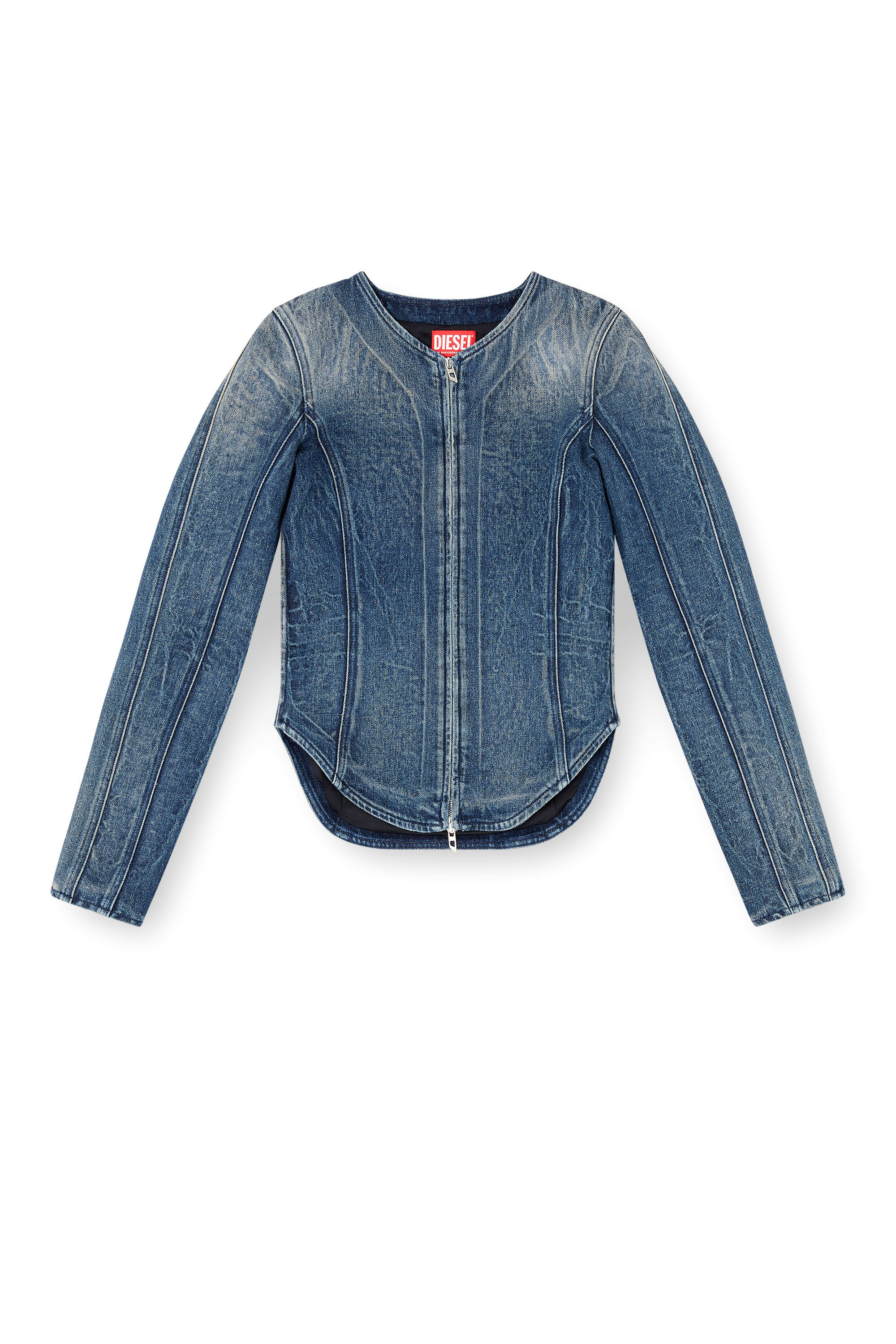 Diesel - DE-GARY-FSG, Female's Jacket in Ghost Embossed denim in Dark Blue - 2