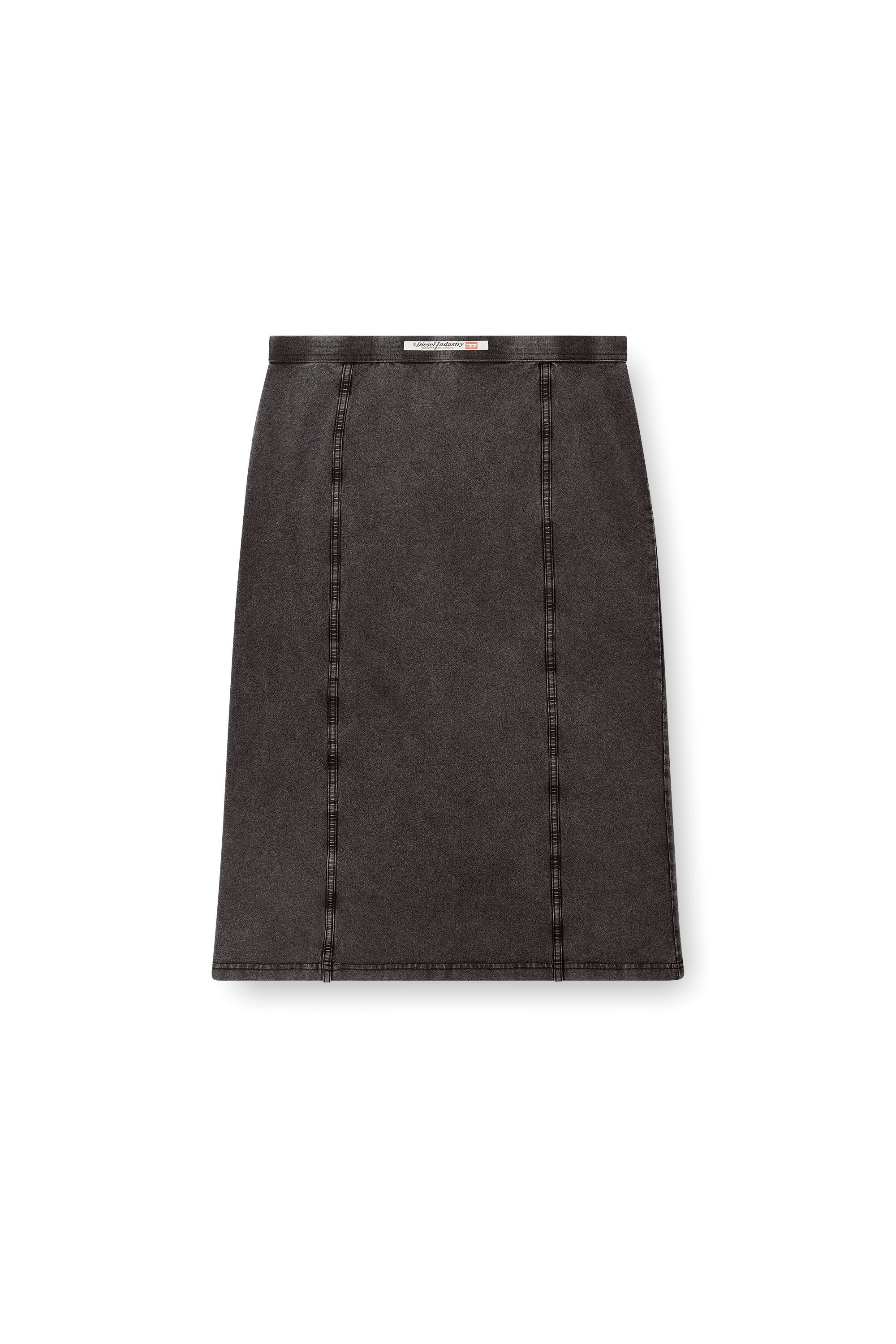 Diesel - O-ALLEGRA, Jupe midi à effet denim Femme in Noir - 2