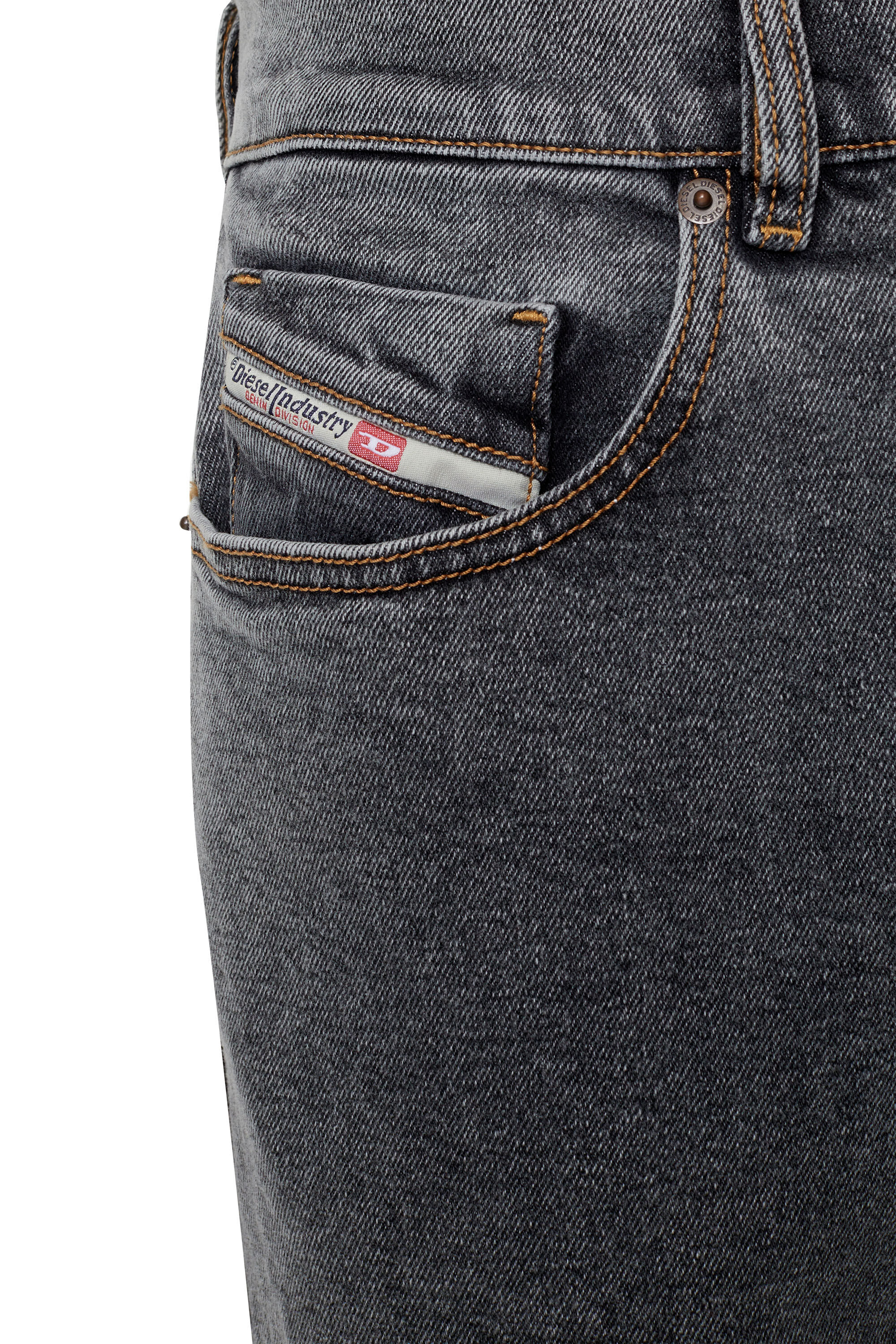 2019 D STRUKT 09D78 Man Slim Black Dark grey Jeans Diesel