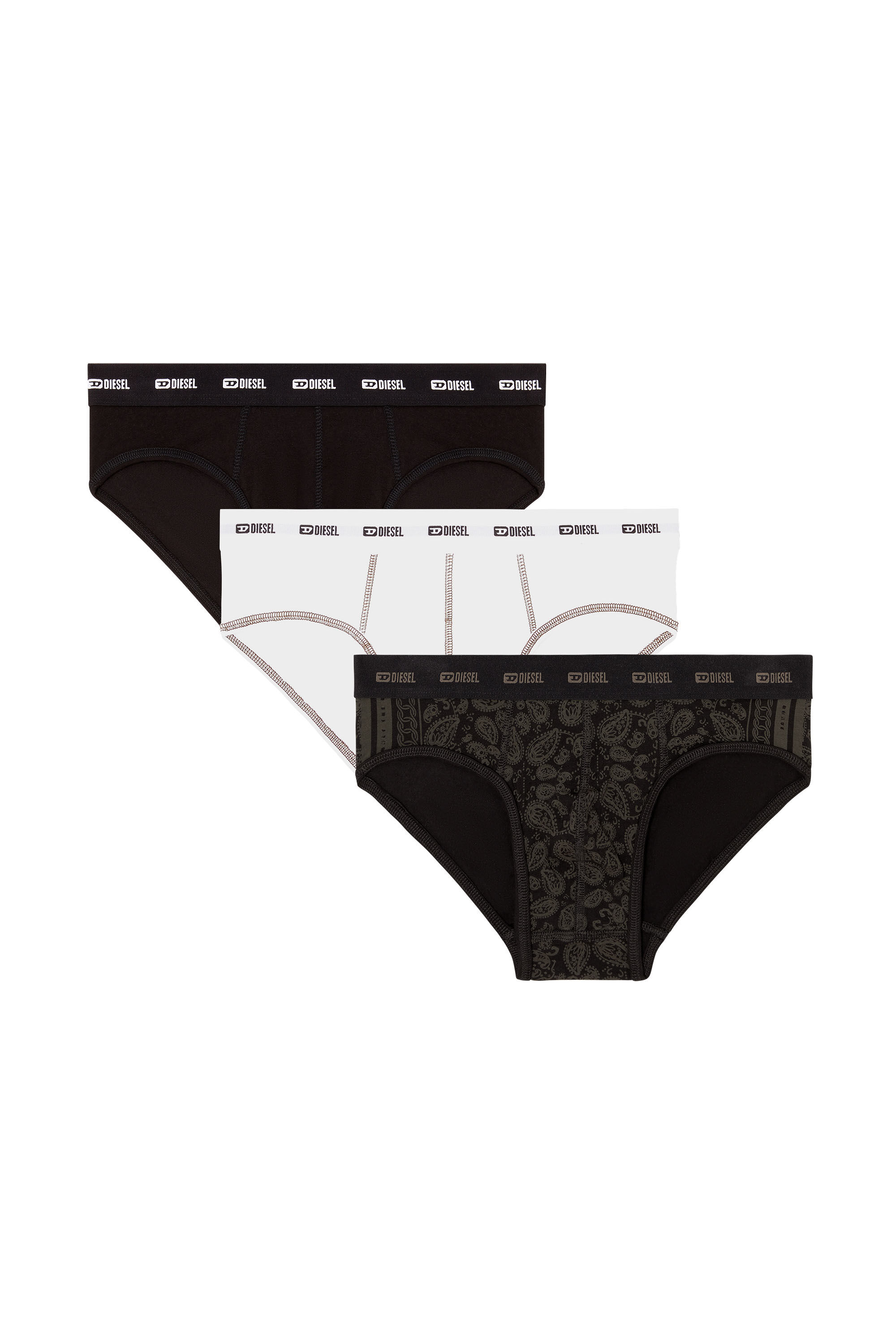 Diesel - ANDRE-UTLT-3PACK, Lot de 3 slips en coton stretch avec imprimé bandana Homme in Polychrome - 2